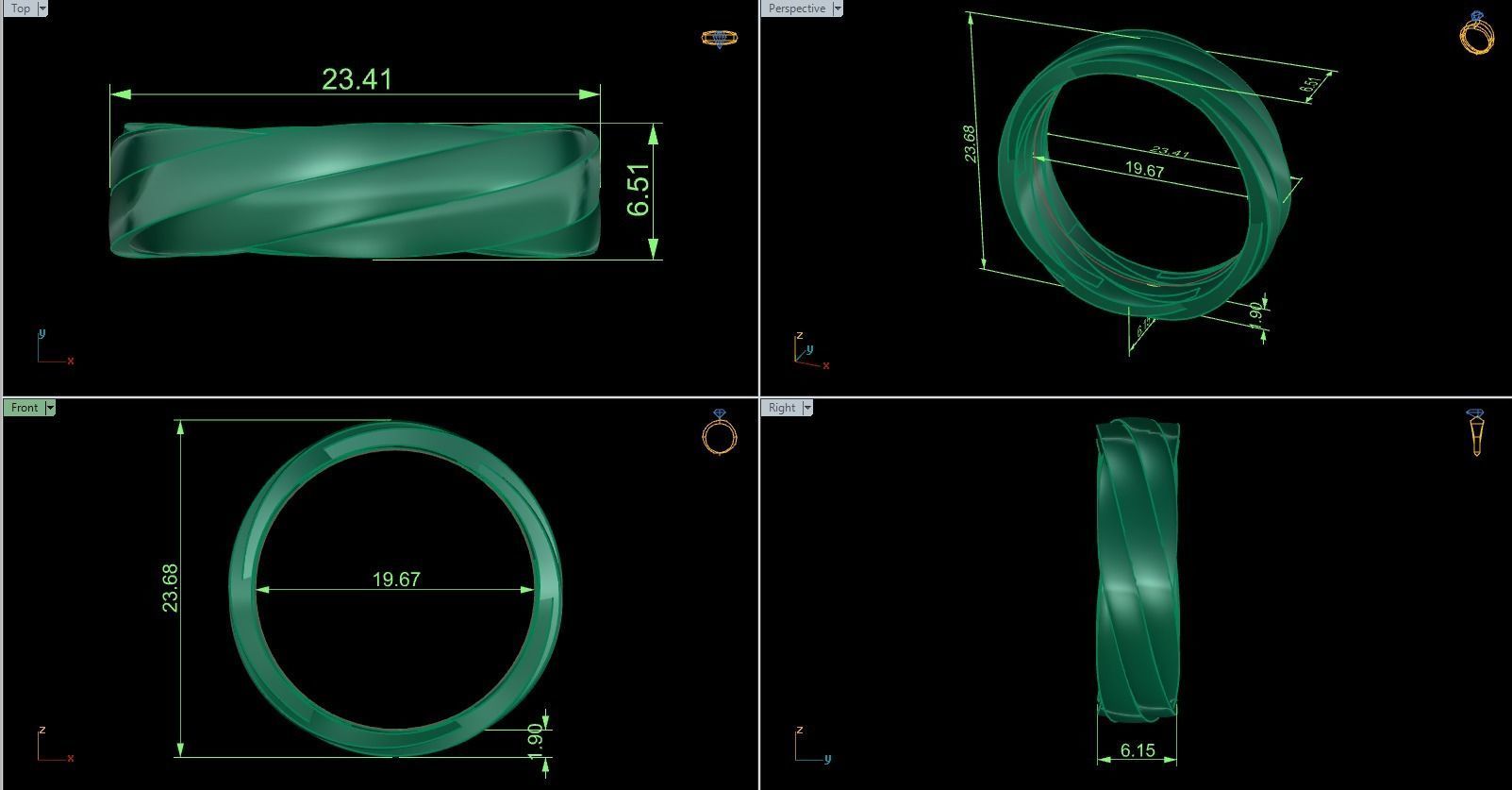 Band Ring 135 3D print model_5