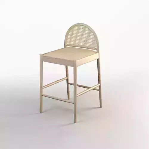 Wicker Rattan Stool Bar 3D model