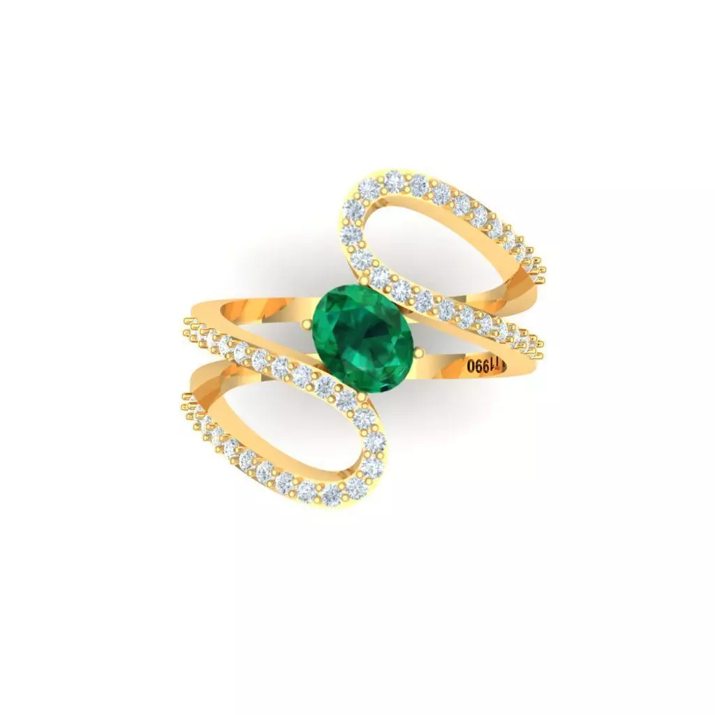 Single Emerald Ring 3D print model_0