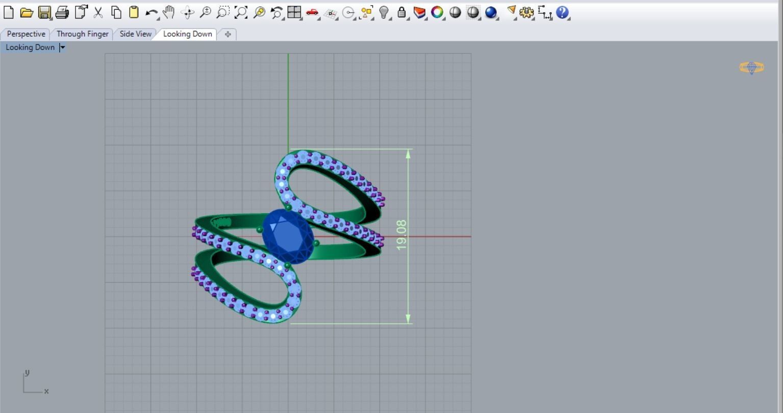 Single Emerald Ring 3D print model_2