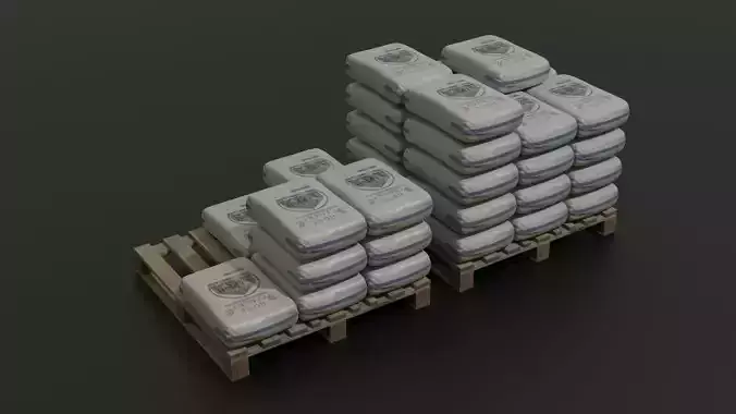 Concrete bags and pallet