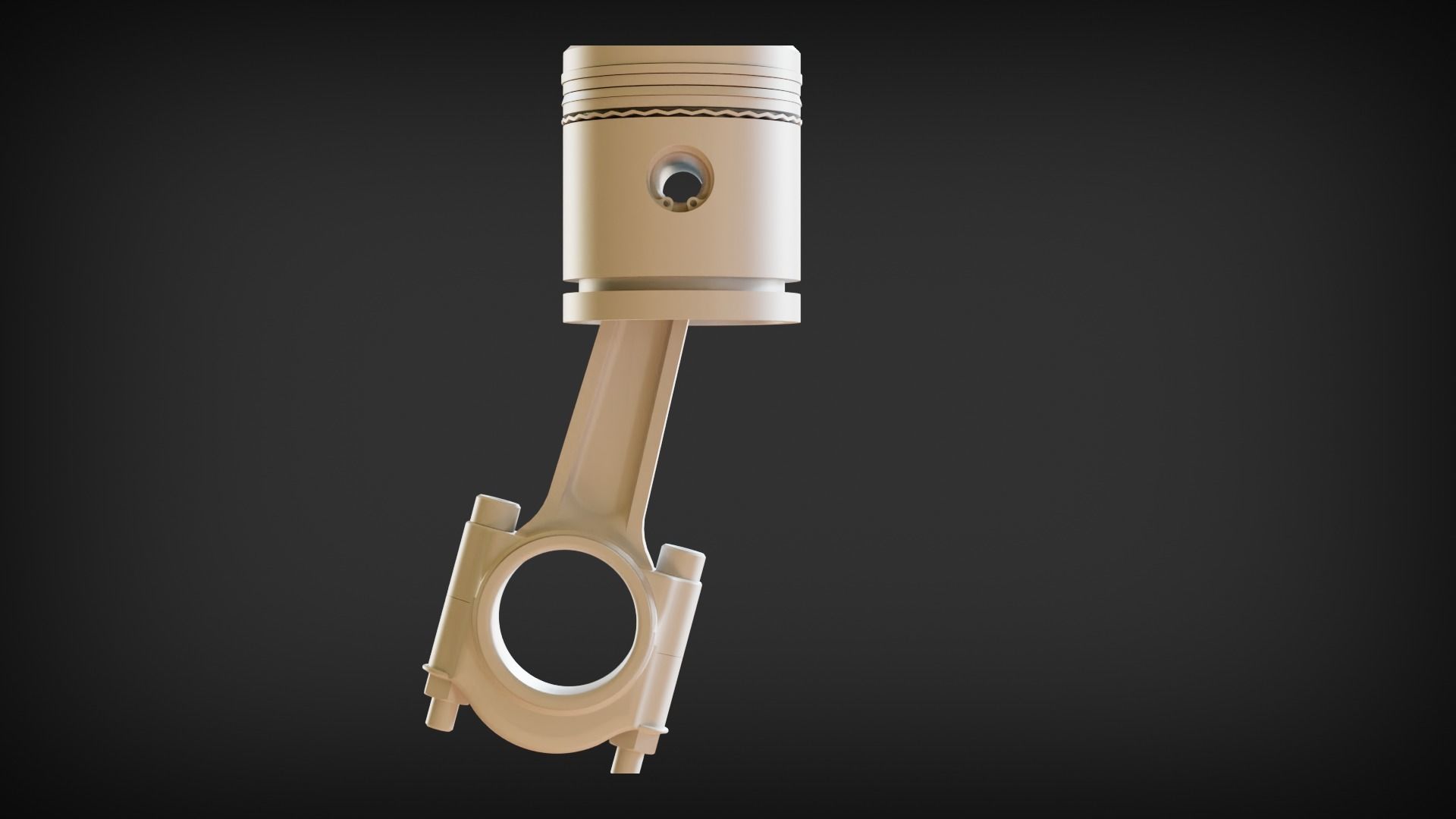 Car Engine Piston - Crankshaft SolidWorks and Blender 3D Low-poly 3D model_7