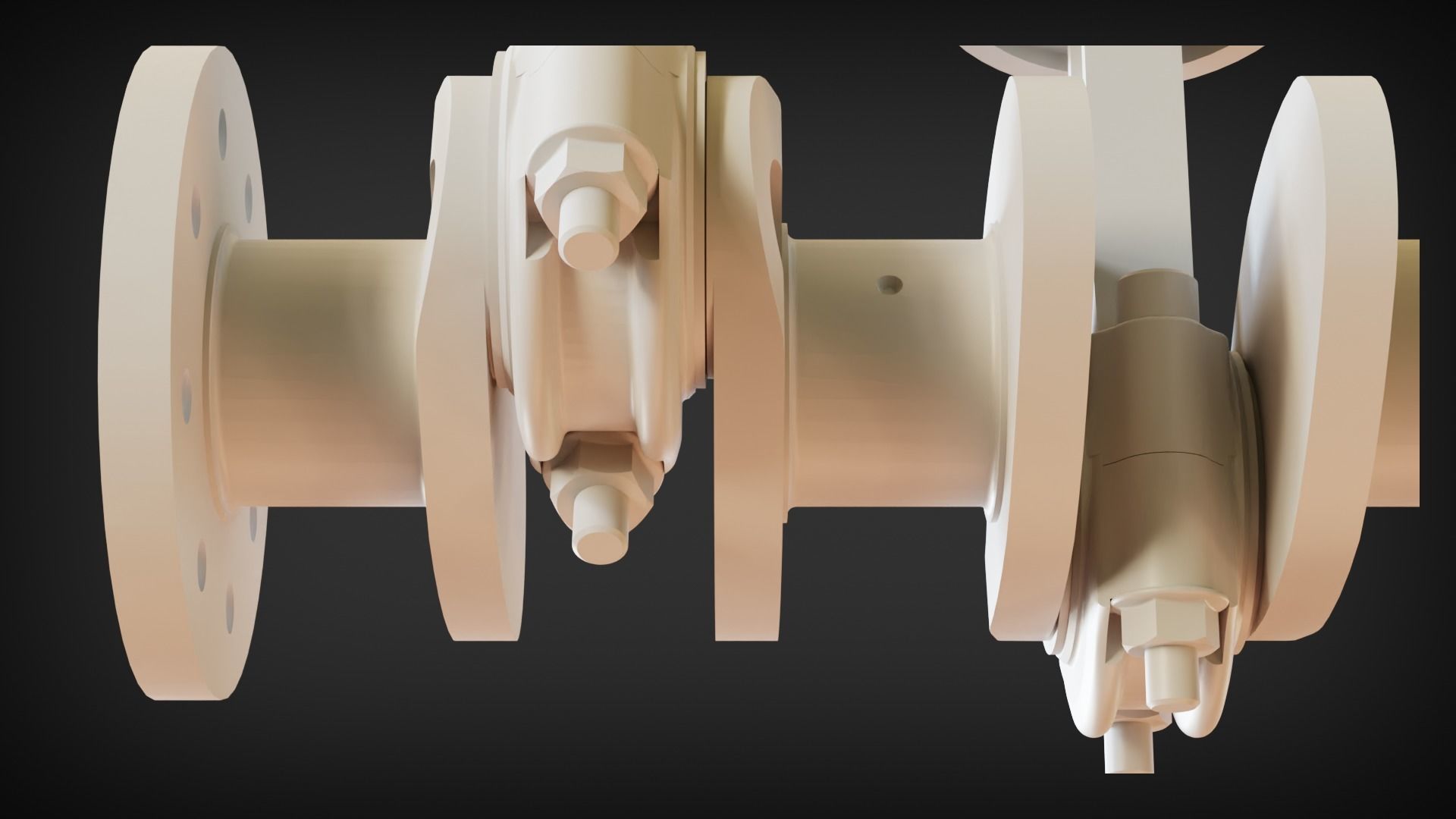 Car Engine Piston - Crankshaft SolidWorks and Blender 3D Low-poly 3D model_4