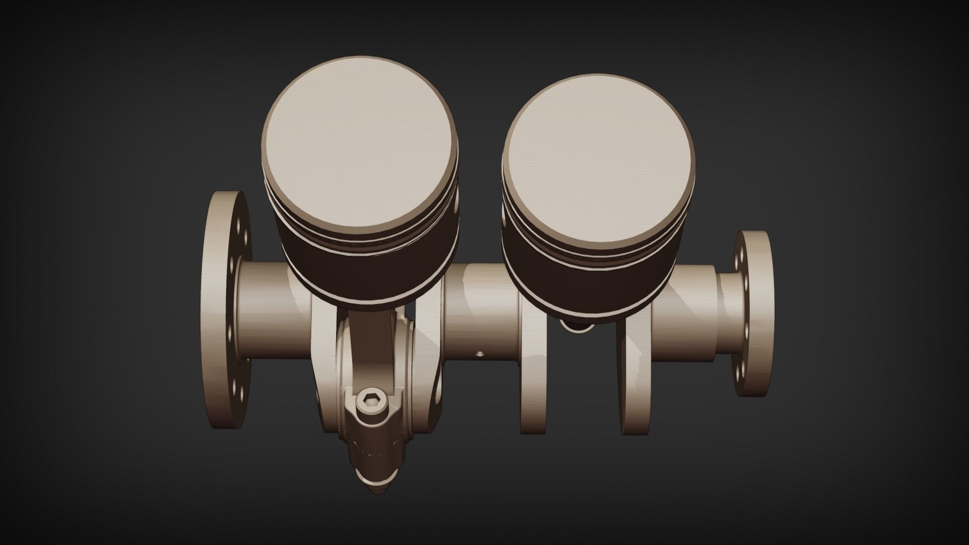 Car Engine Piston - Crankshaft SolidWorks and Blender 3D Low-poly 3D model_9