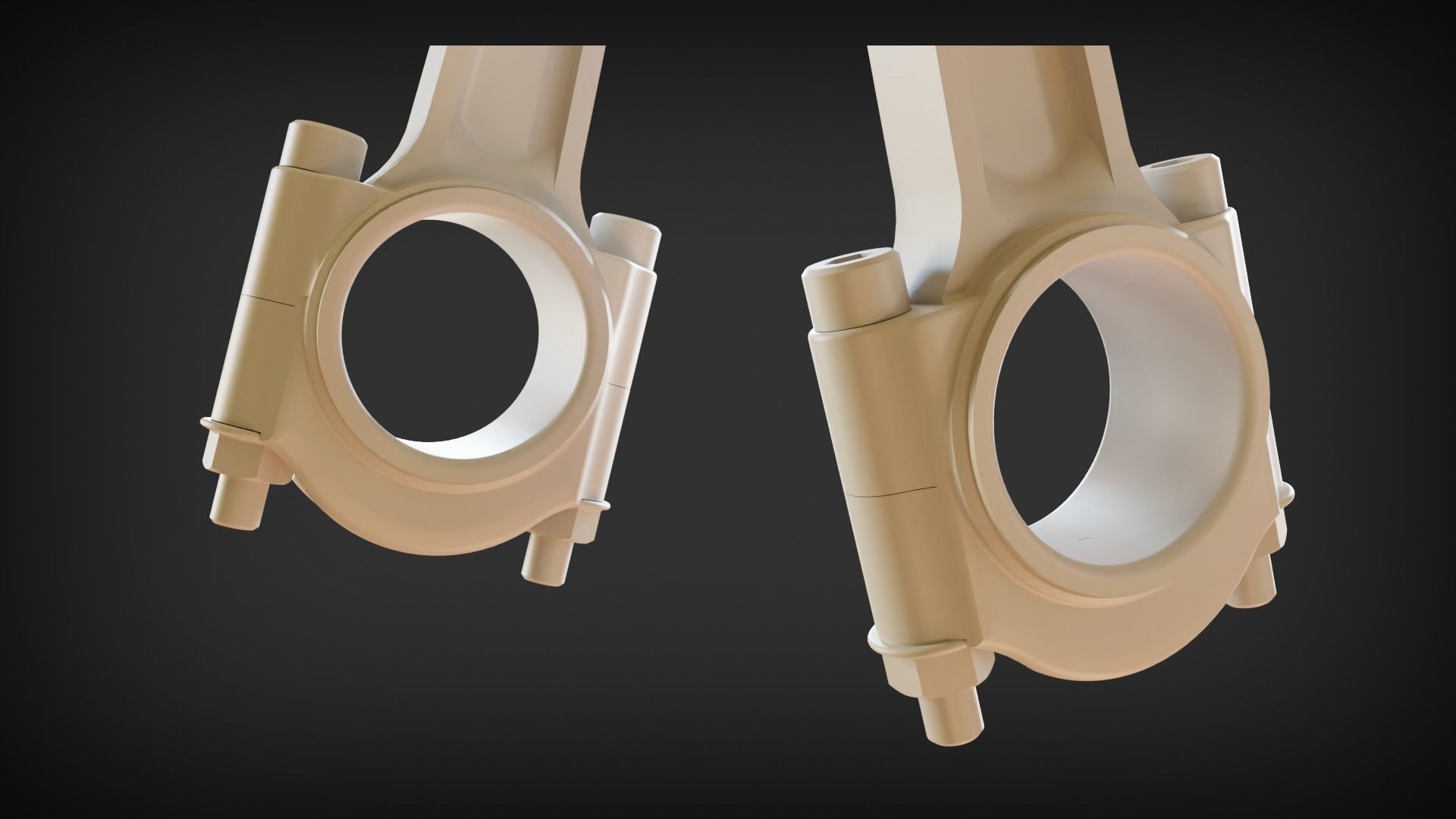 Car Engine Piston - Crankshaft SolidWorks and Blender 3D Low-poly 3D model_6