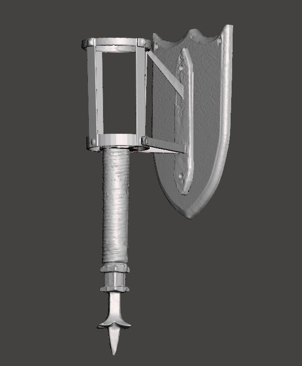 medival torch light 3D print model_5