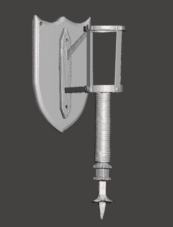 medival torch light 3D print model_1
