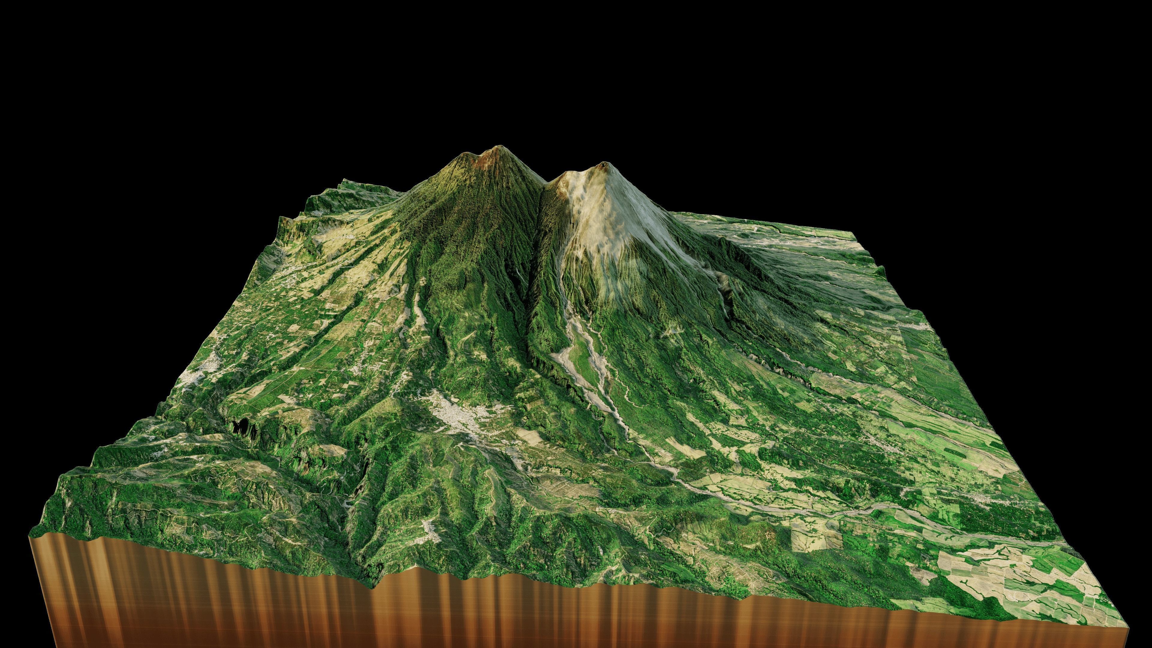 Fuego volcano and acatenango terrain 3d model 3D model_3
