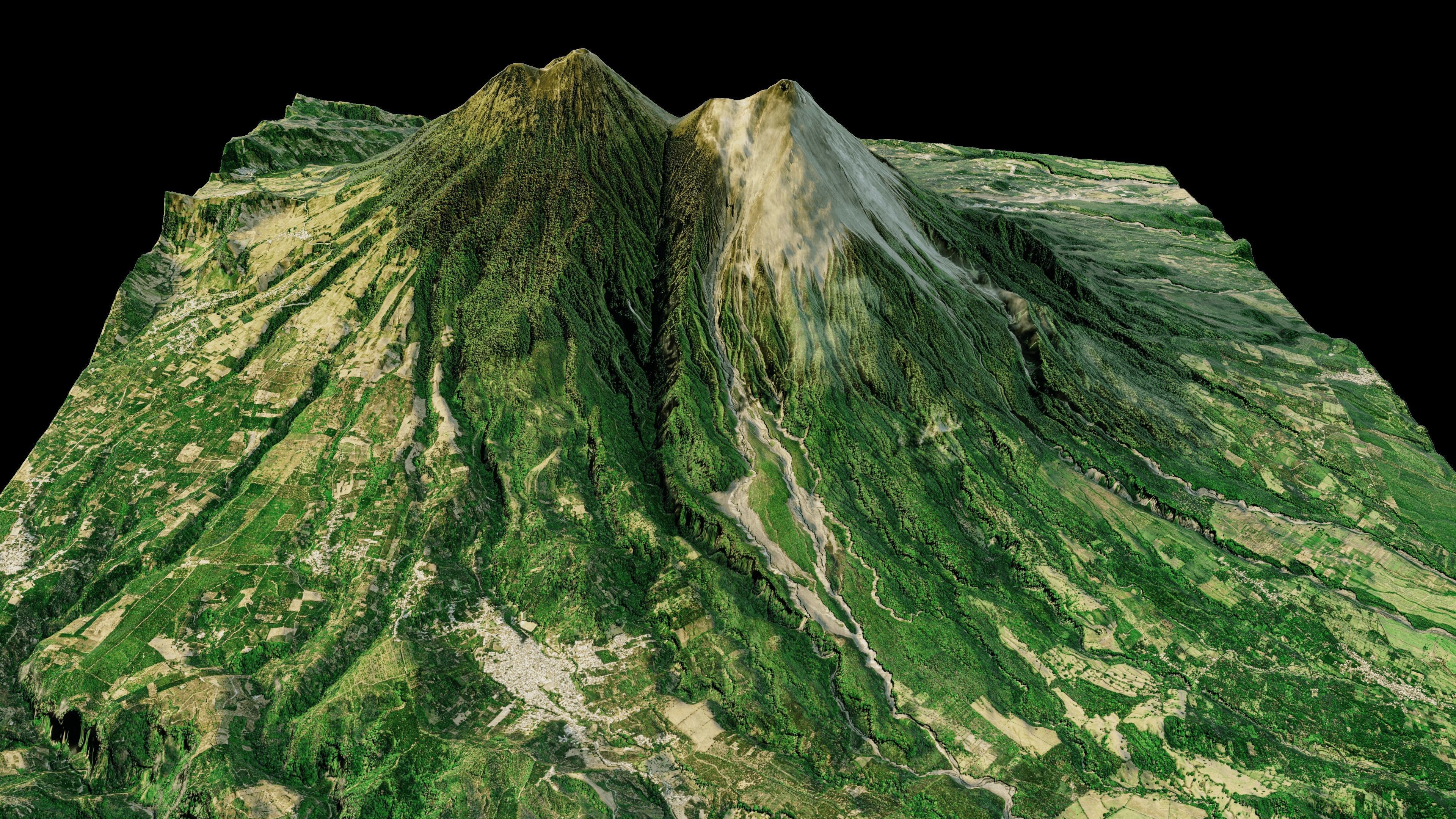Fuego volcano and acatenango terrain 3d model 3D model_5