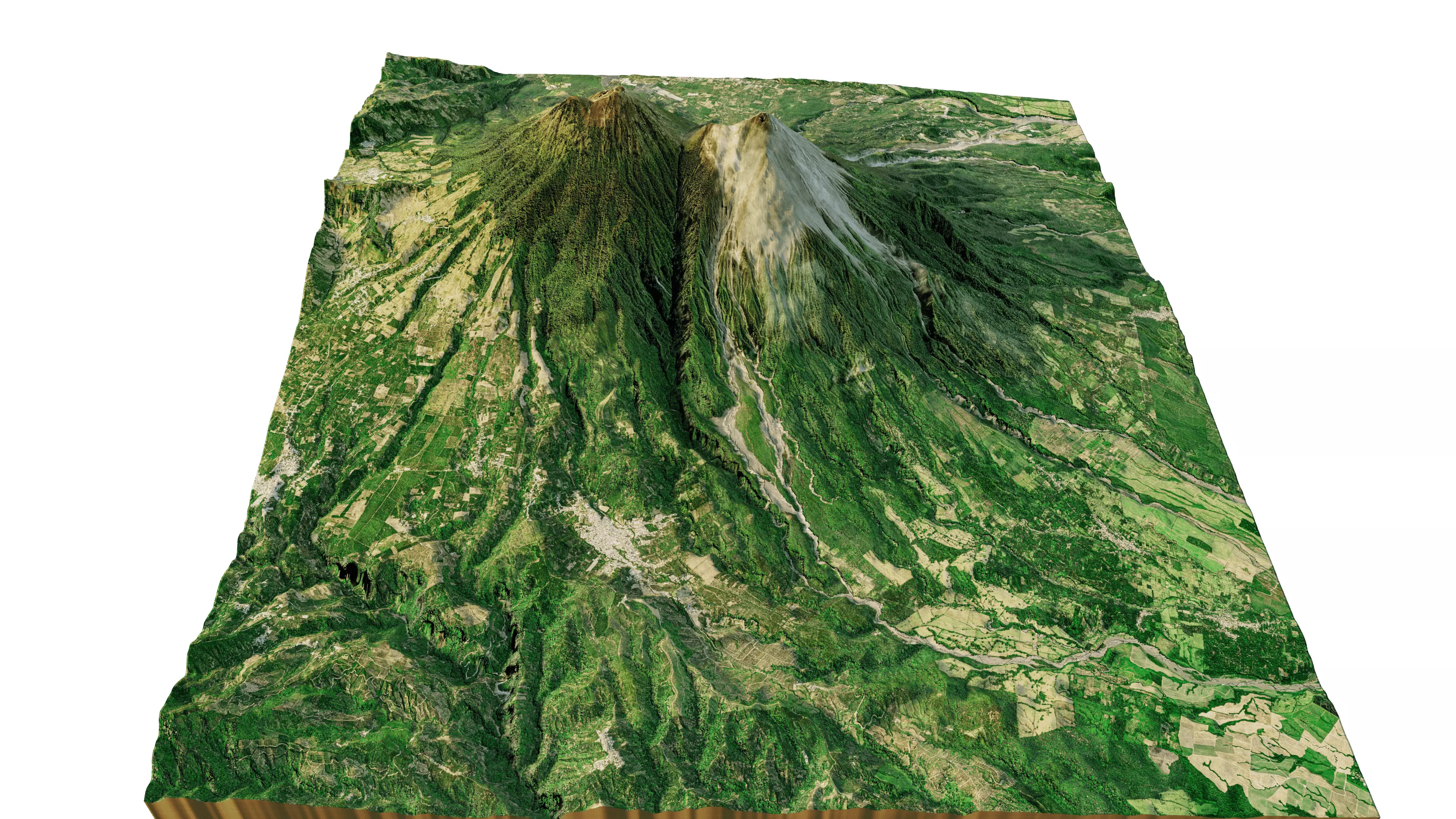 Fuego volcano and acatenango terrain 3d model 3D model_0
