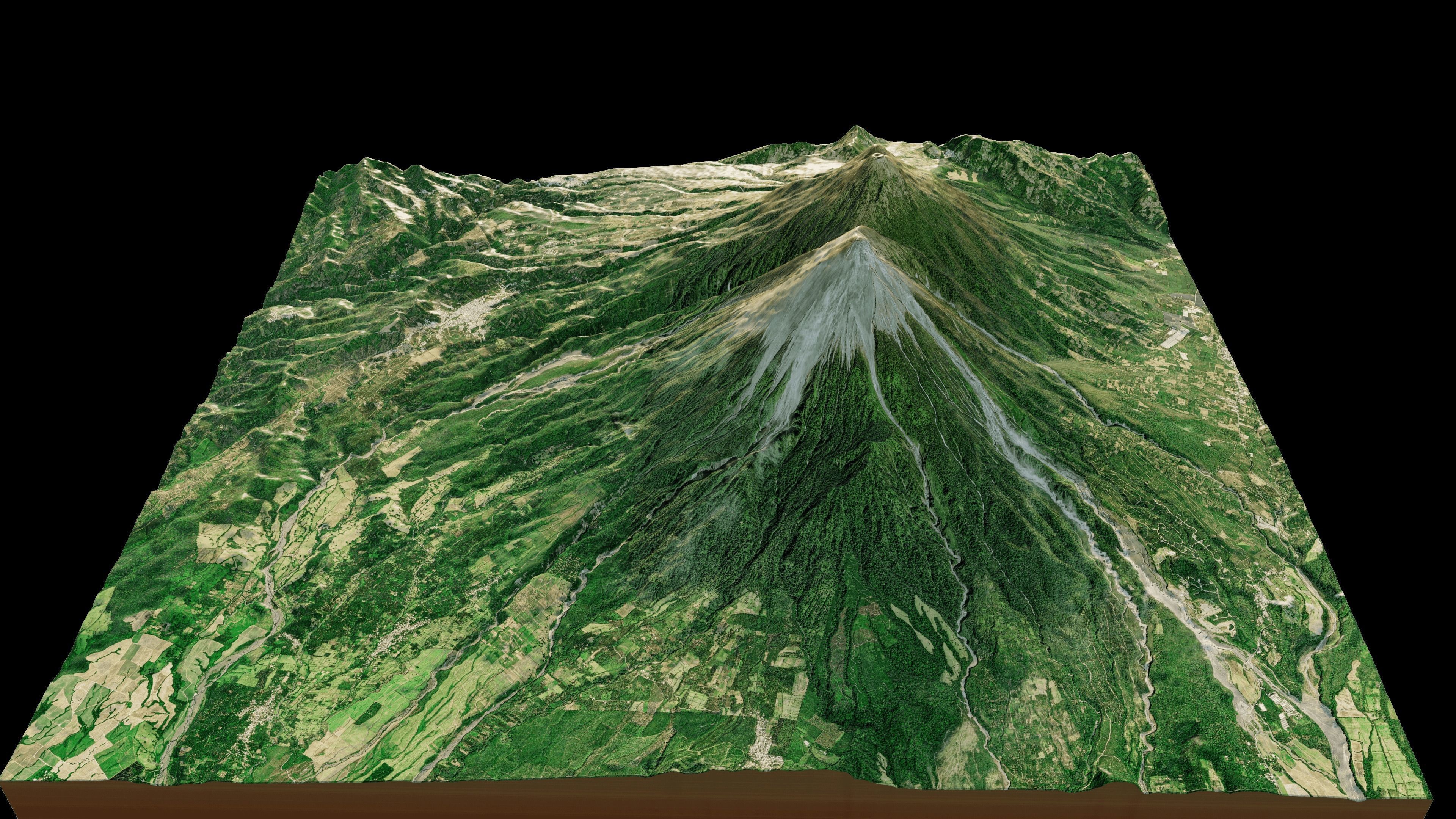 Fuego volcano and acatenango terrain 3d model 3D model_9