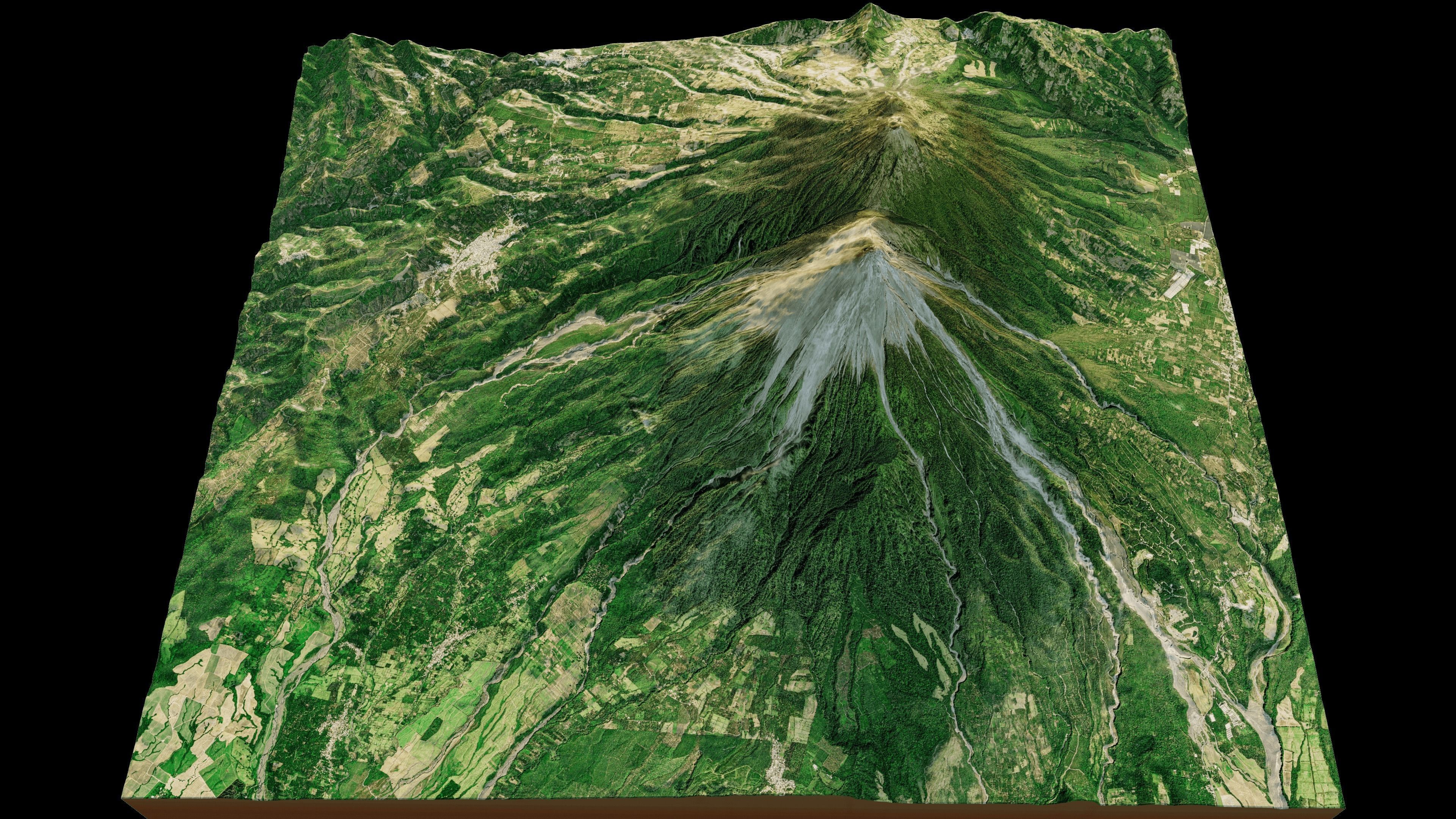 Fuego volcano and acatenango terrain 3d model 3D model_8
