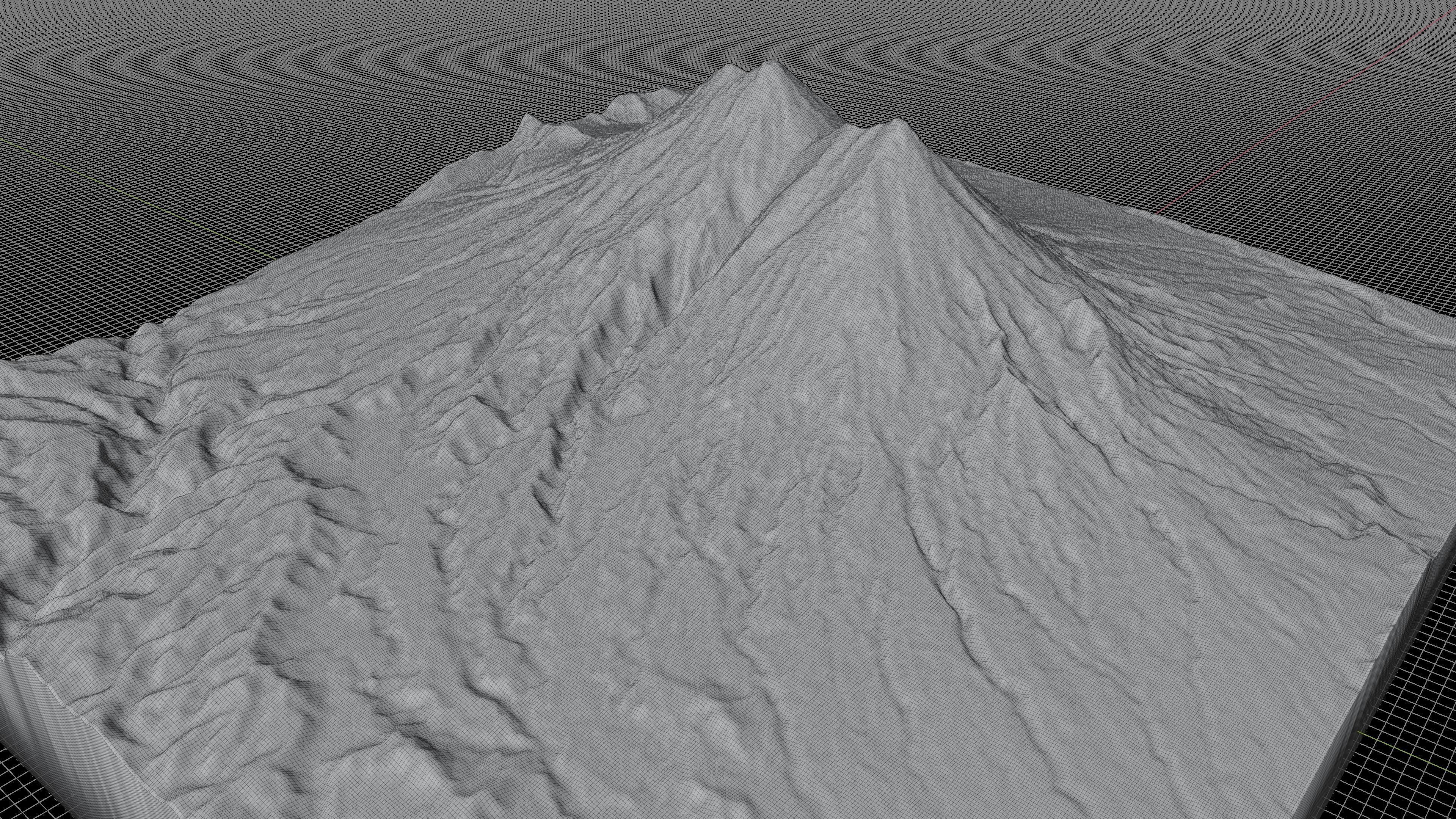 Fuego volcano and acatenango terrain 3d model 3D model_2