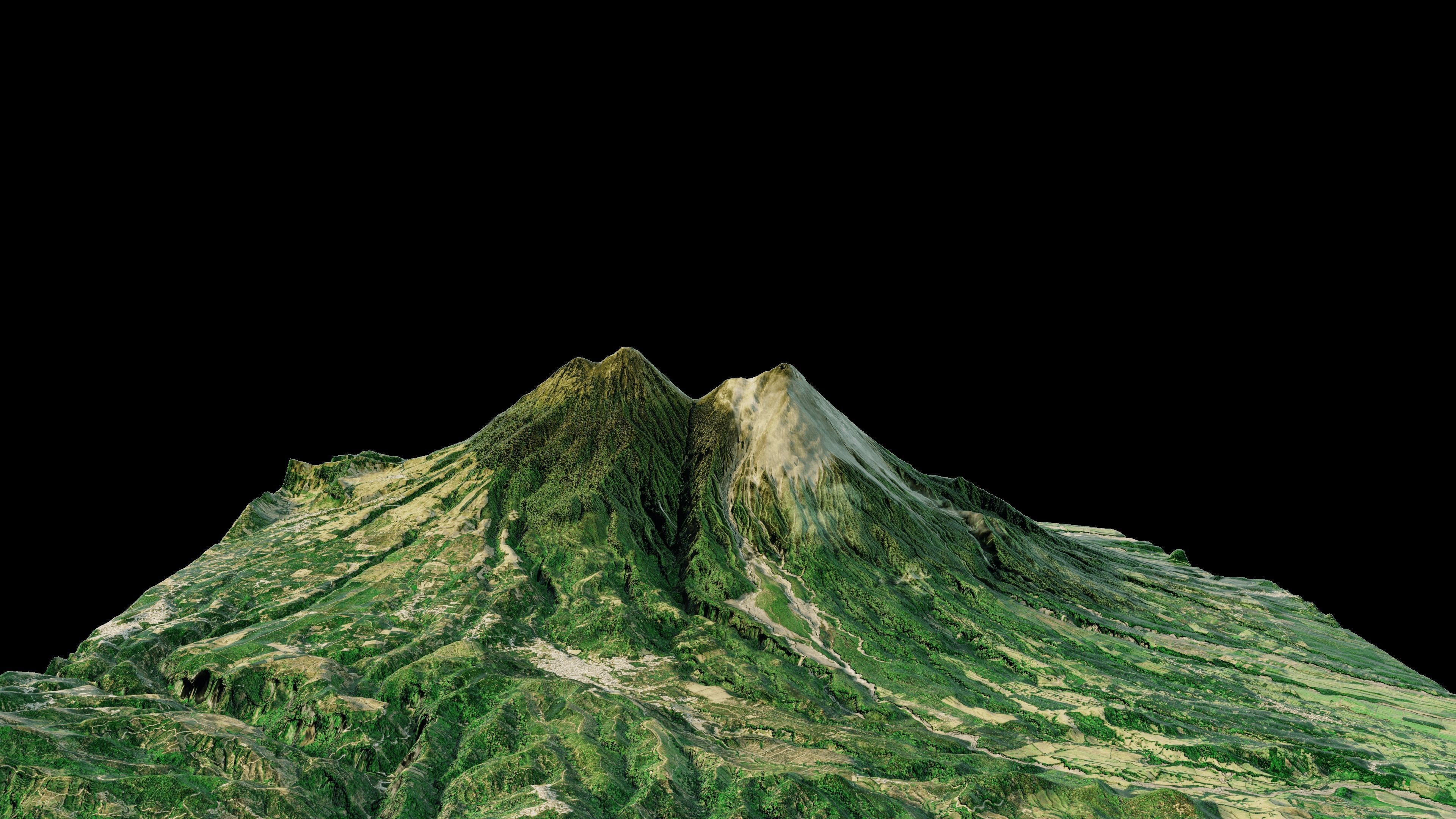 Fuego volcano and acatenango terrain 3d model 3D model_4