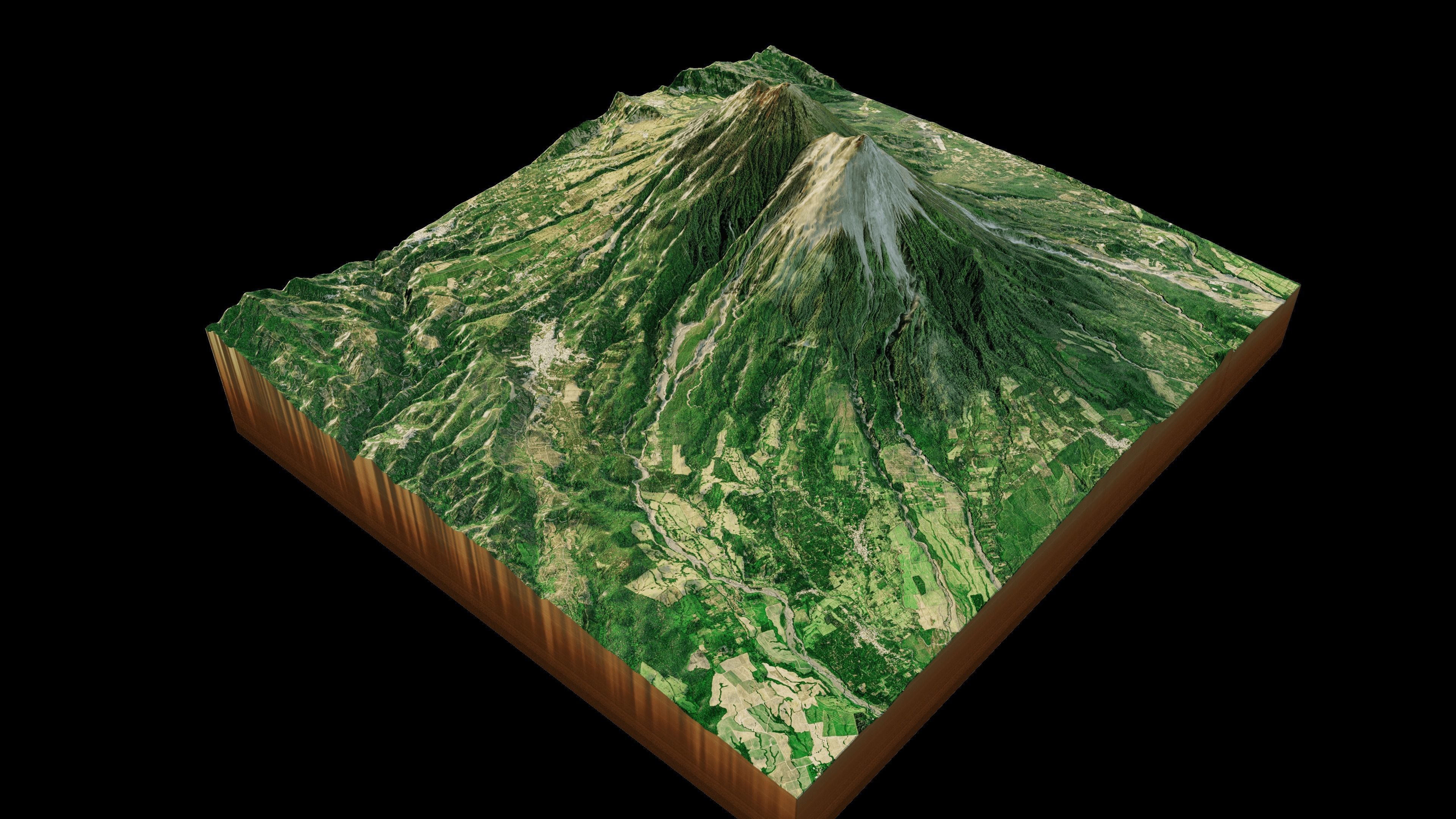 Fuego volcano and acatenango terrain 3d model 3D model_6