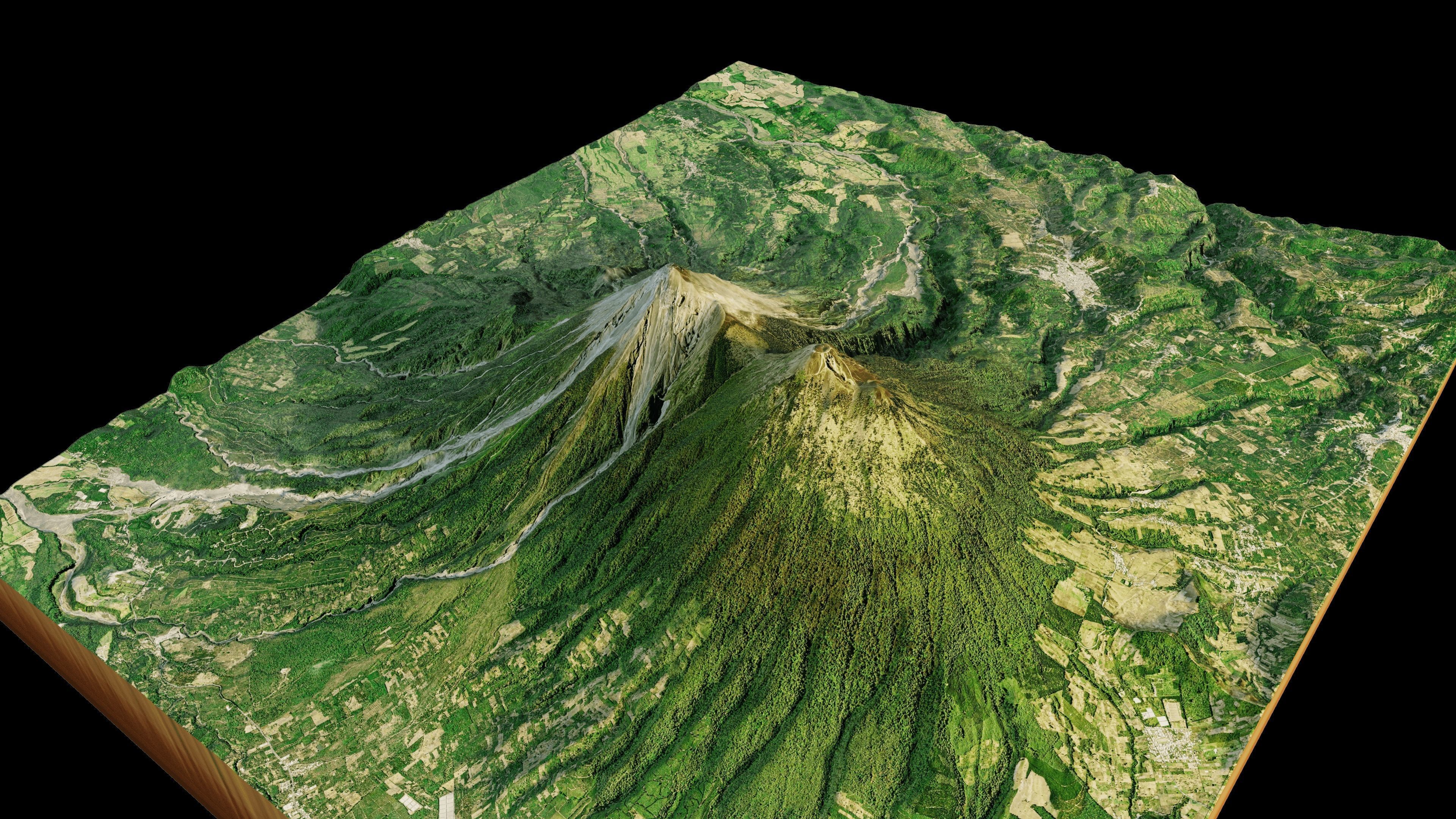 Fuego volcano and acatenango terrain 3d model 3D model_11