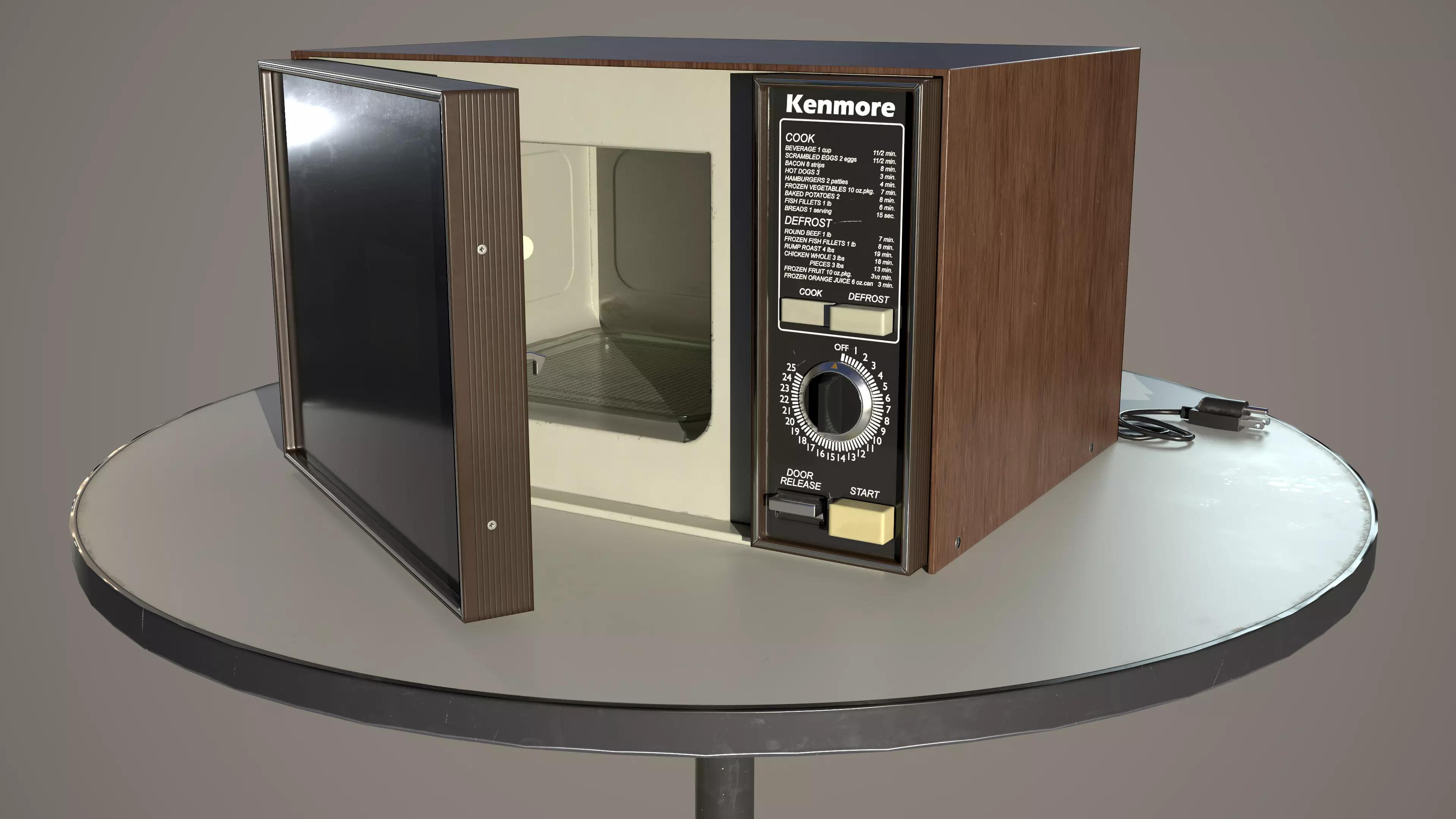 Vintage microwave Game ready Low-poly 3D model