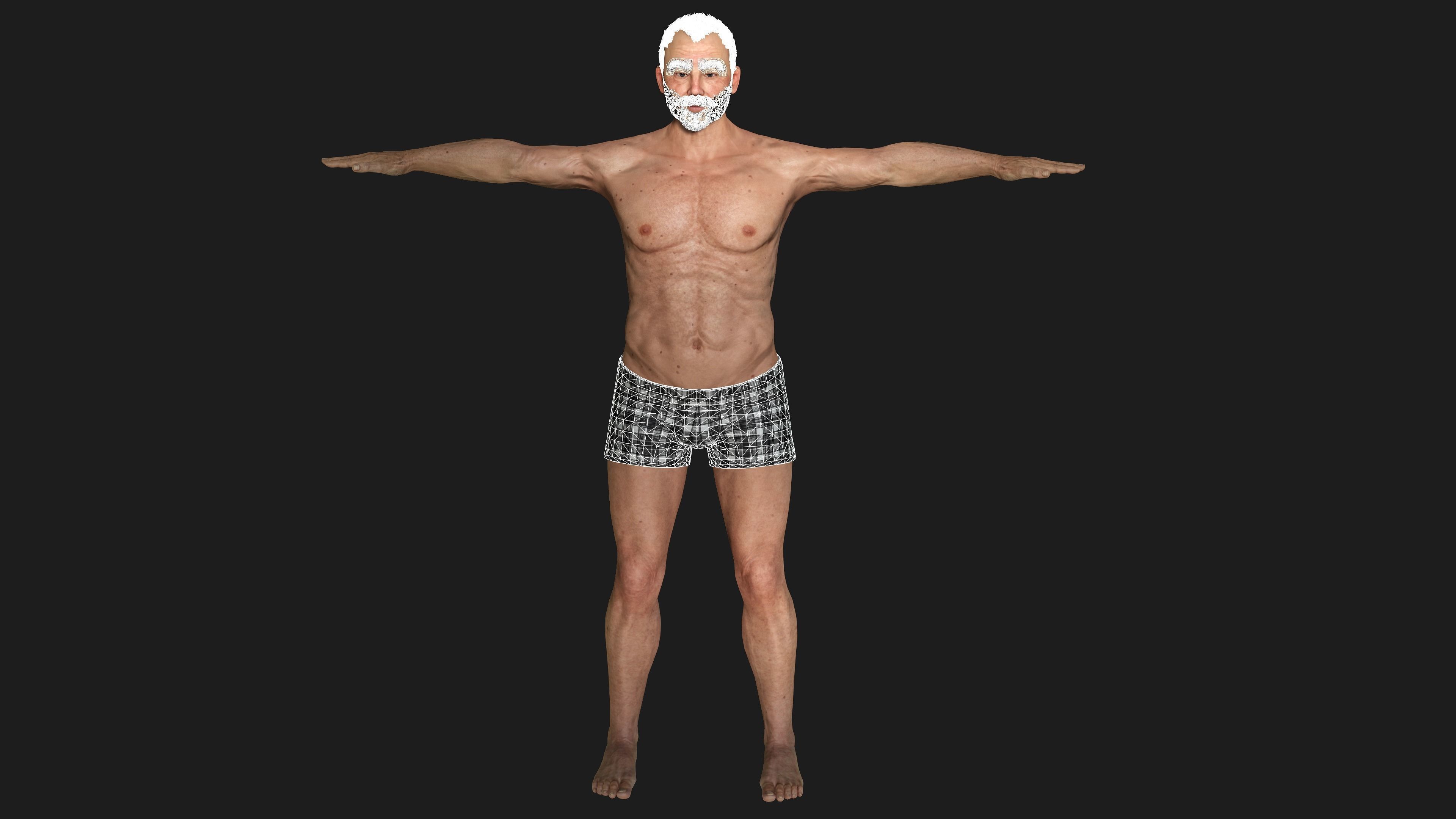 AAA 3D OLD BEARDED MAN - REALISTIC RIGGED GAME READY CHARACTER Low-poly 3D model_19