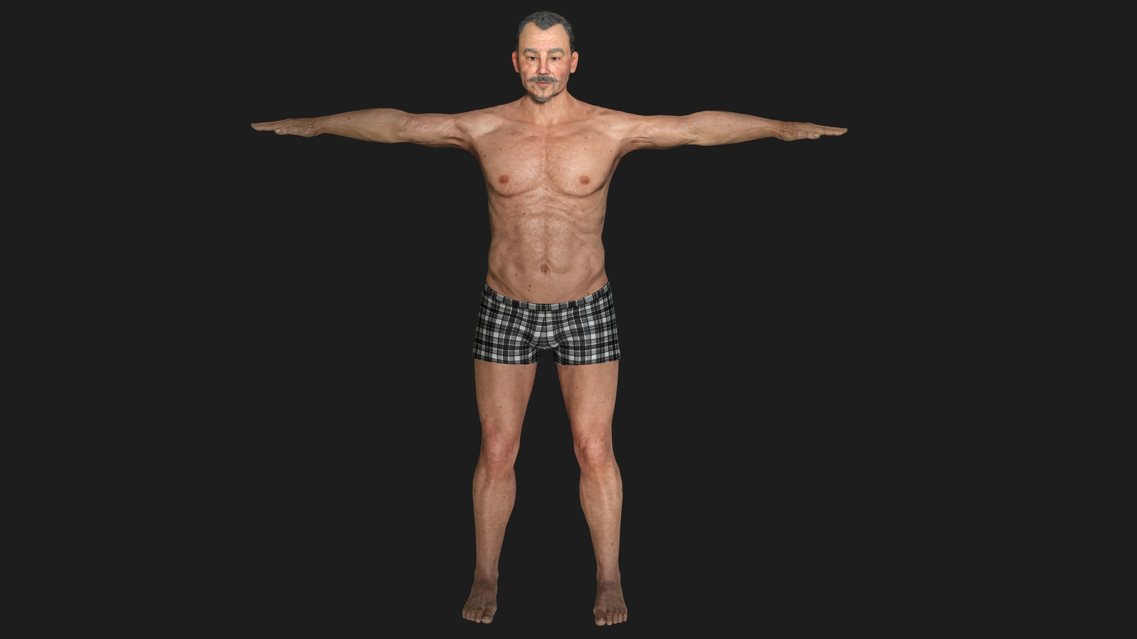 AAA 3D OLD BEARDED MAN - REALISTIC RIGGED GAME READY CHARACTER Low-poly 3D model_18