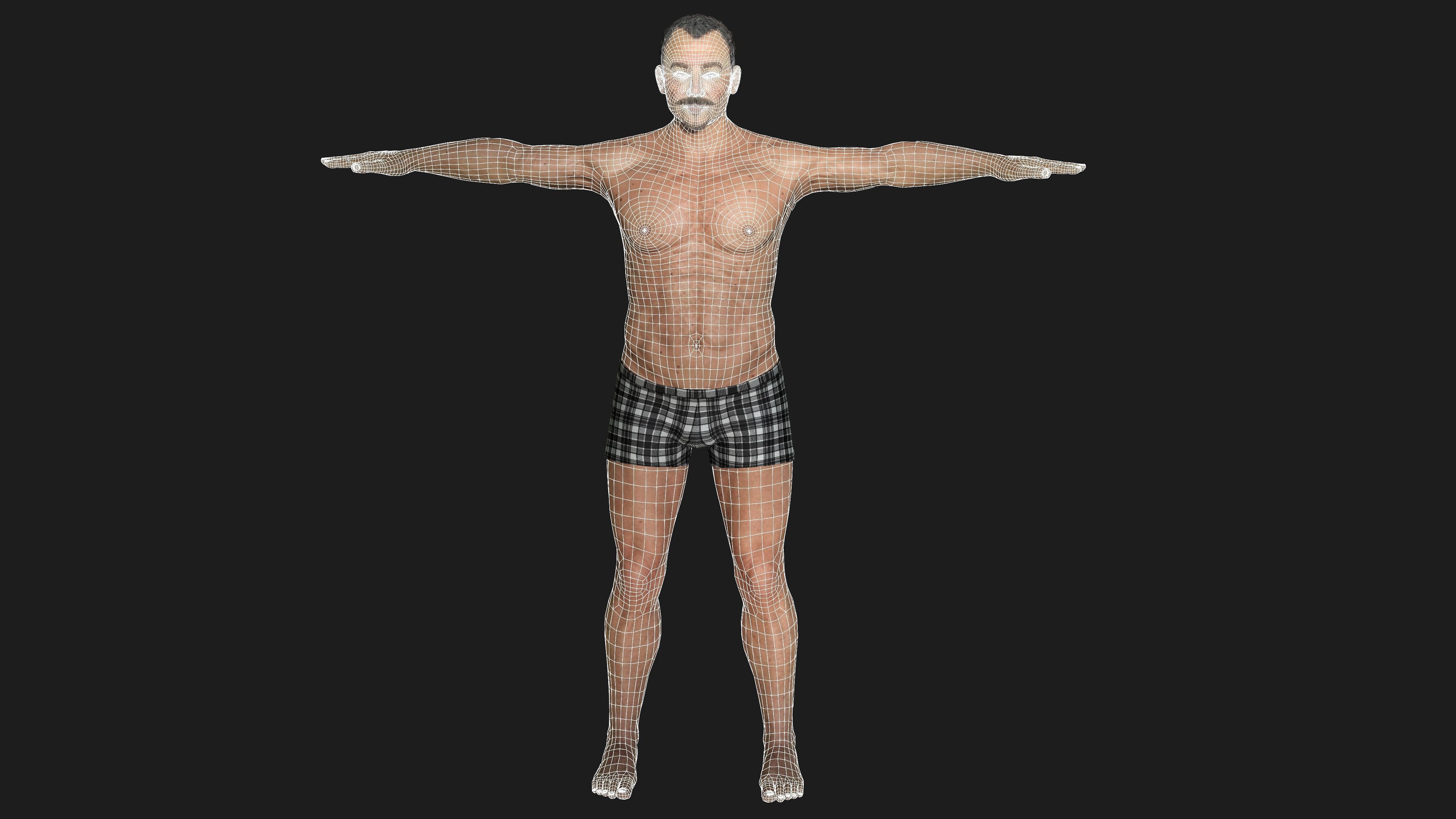 AAA 3D OLD BEARDED MAN - REALISTIC RIGGED GAME READY CHARACTER Low-poly 3D model_20