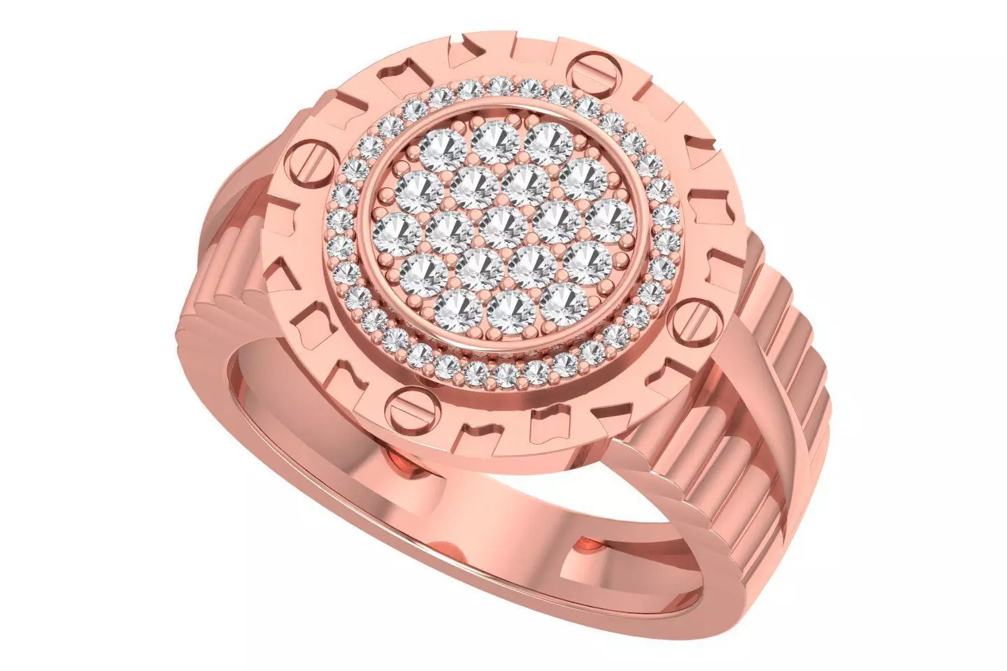 Mens Ring 3dm STL OBJ FBX Renders Details 3D print model_0