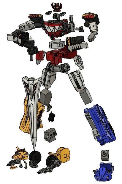 power rangers megazord with sword 38cm 3d printing models 3D print model_8