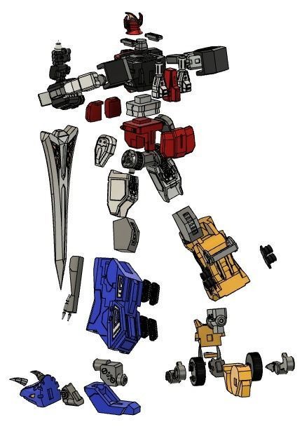 power rangers megazord with sword 38cm 3d printing models 3D print model_9