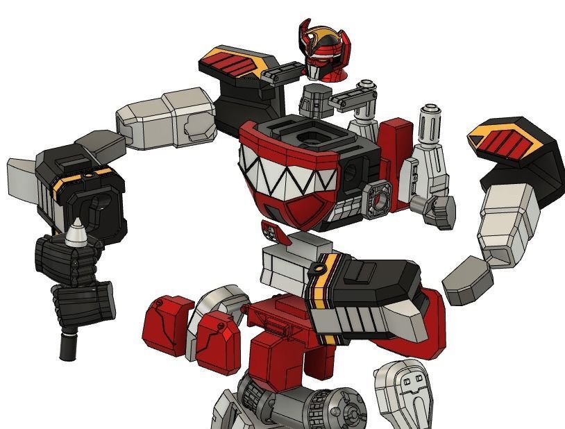 power rangers megazord with sword 38cm 3d printing models 3D print model_10