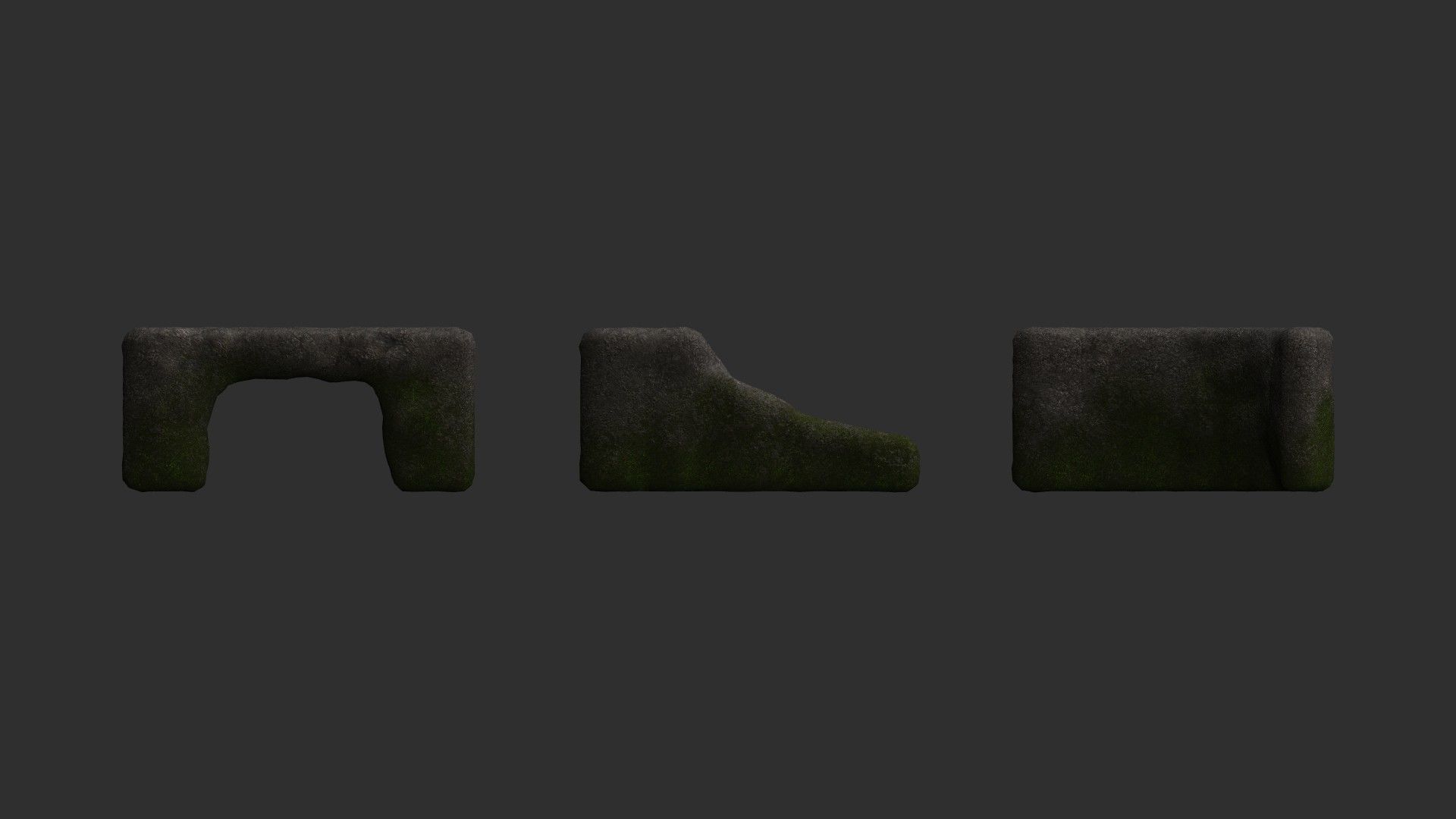 Cave Walls 2 - Moss 1 Low-poly 3D model_6