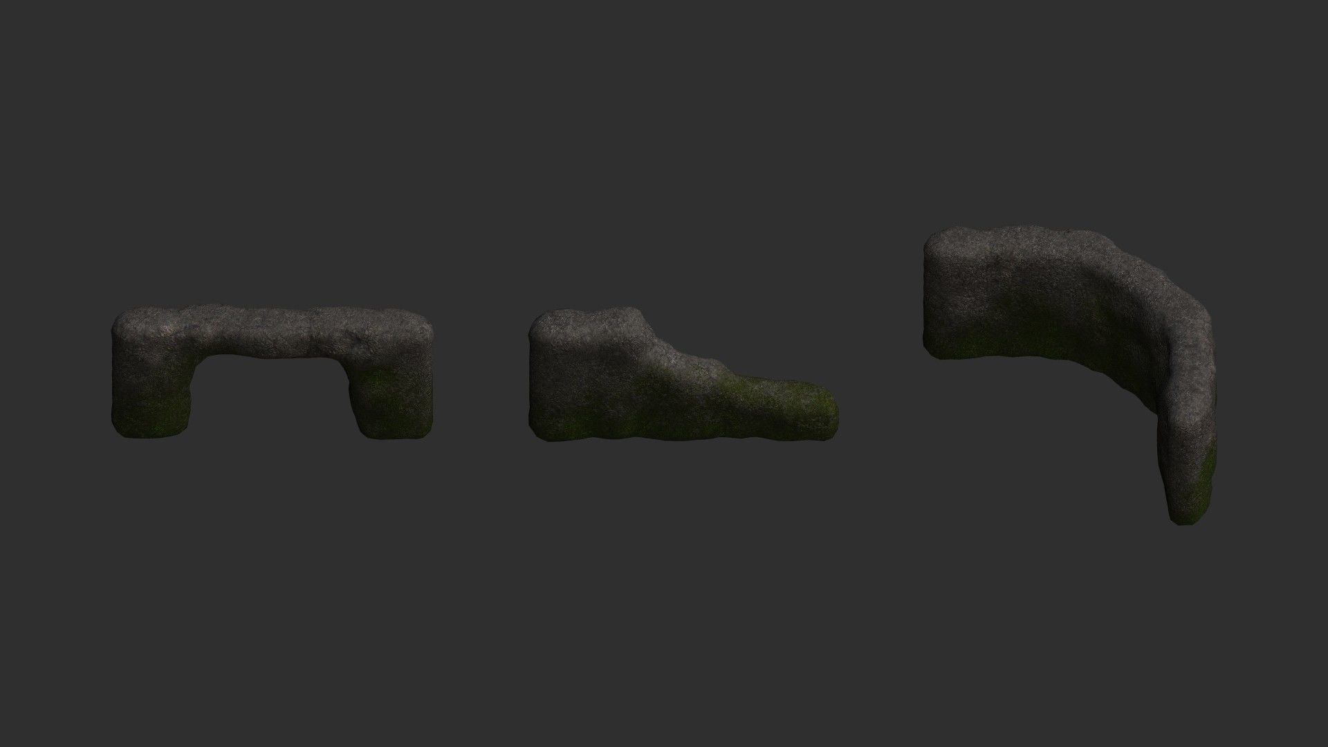 Cave Walls 2 - Moss 1 Low-poly 3D model_7