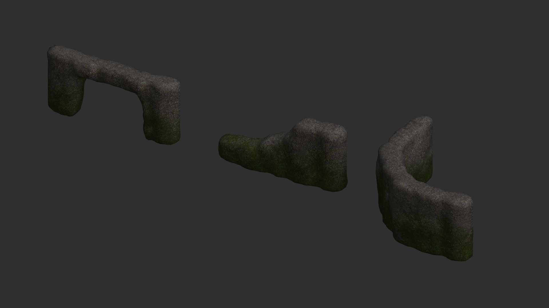 Cave Walls 2 - Moss 1 Low-poly 3D model_4