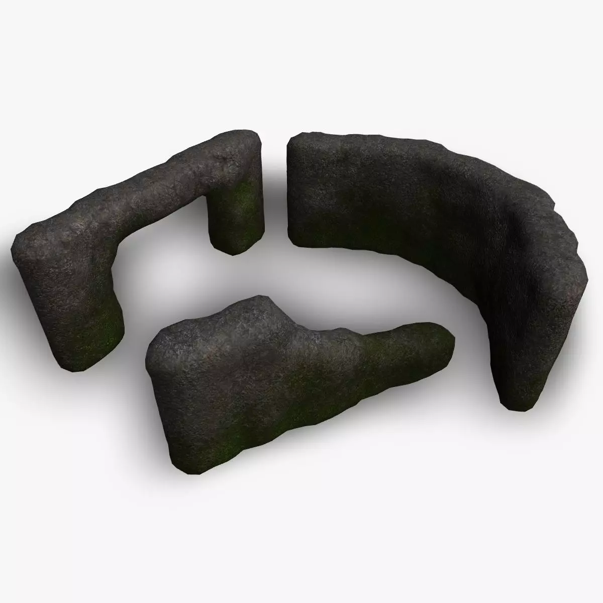 Cave Walls 2 - Moss 1 Low-poly 3D model_0