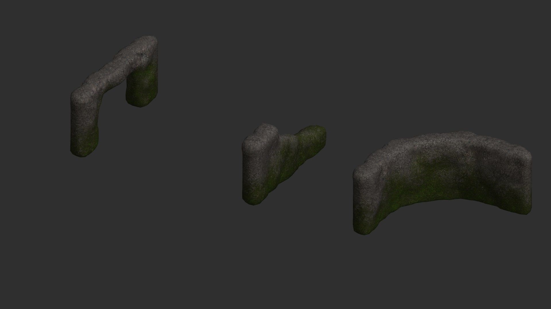 Cave Walls 2 - Moss 1 Low-poly 3D model_3
