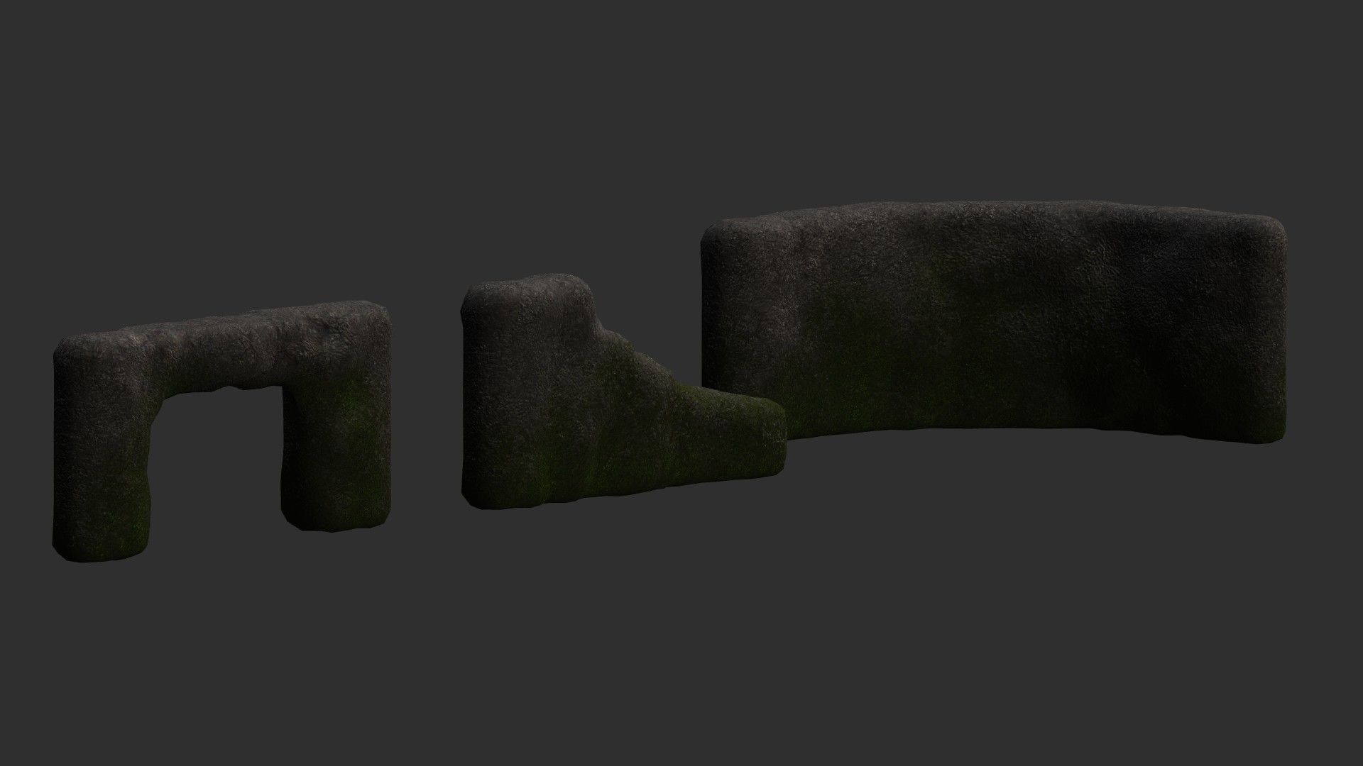 Cave Walls 2 - Moss 1 Low-poly 3D model_9