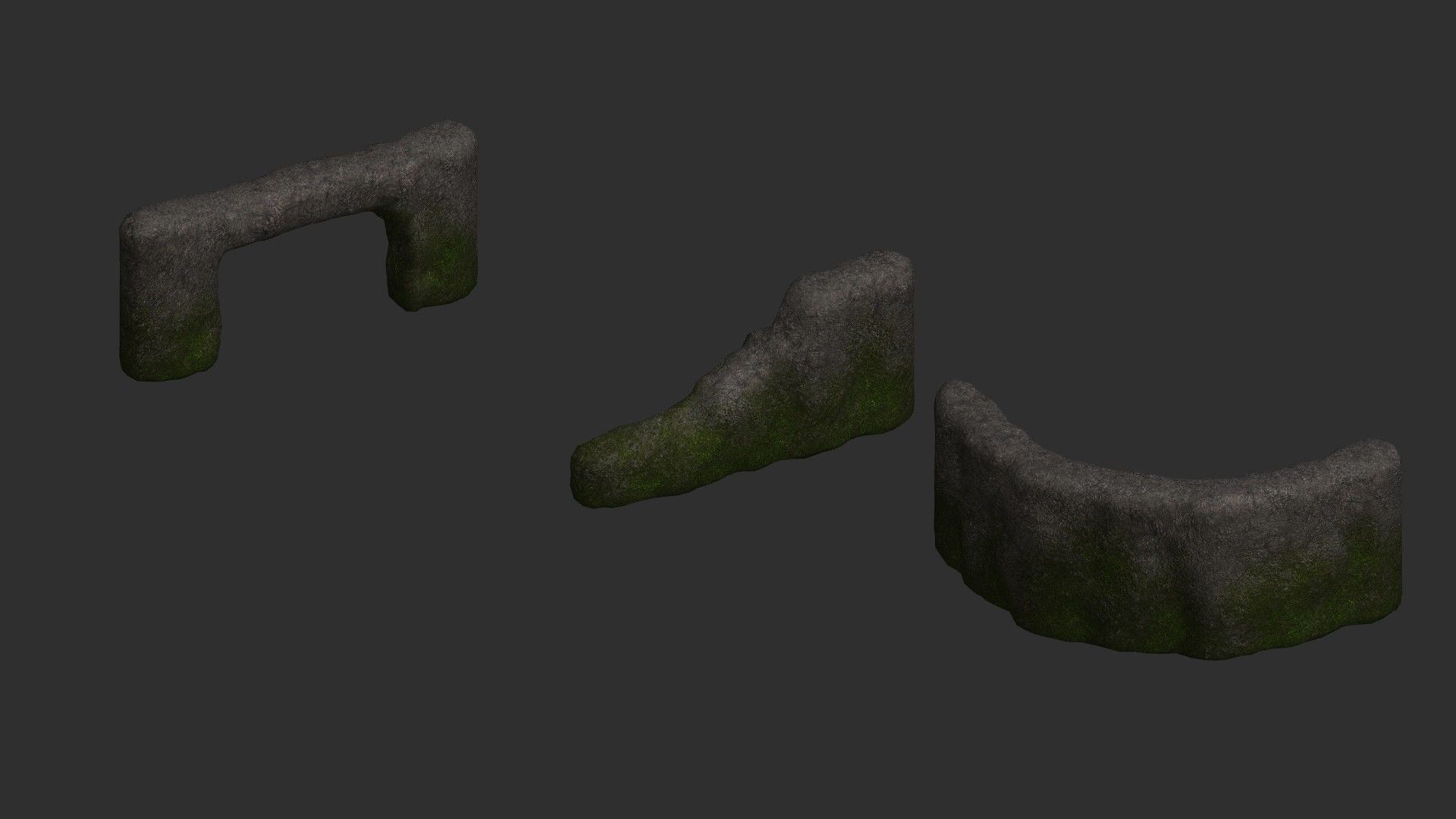 Cave Walls 2 - Moss 1 Low-poly 3D model_5