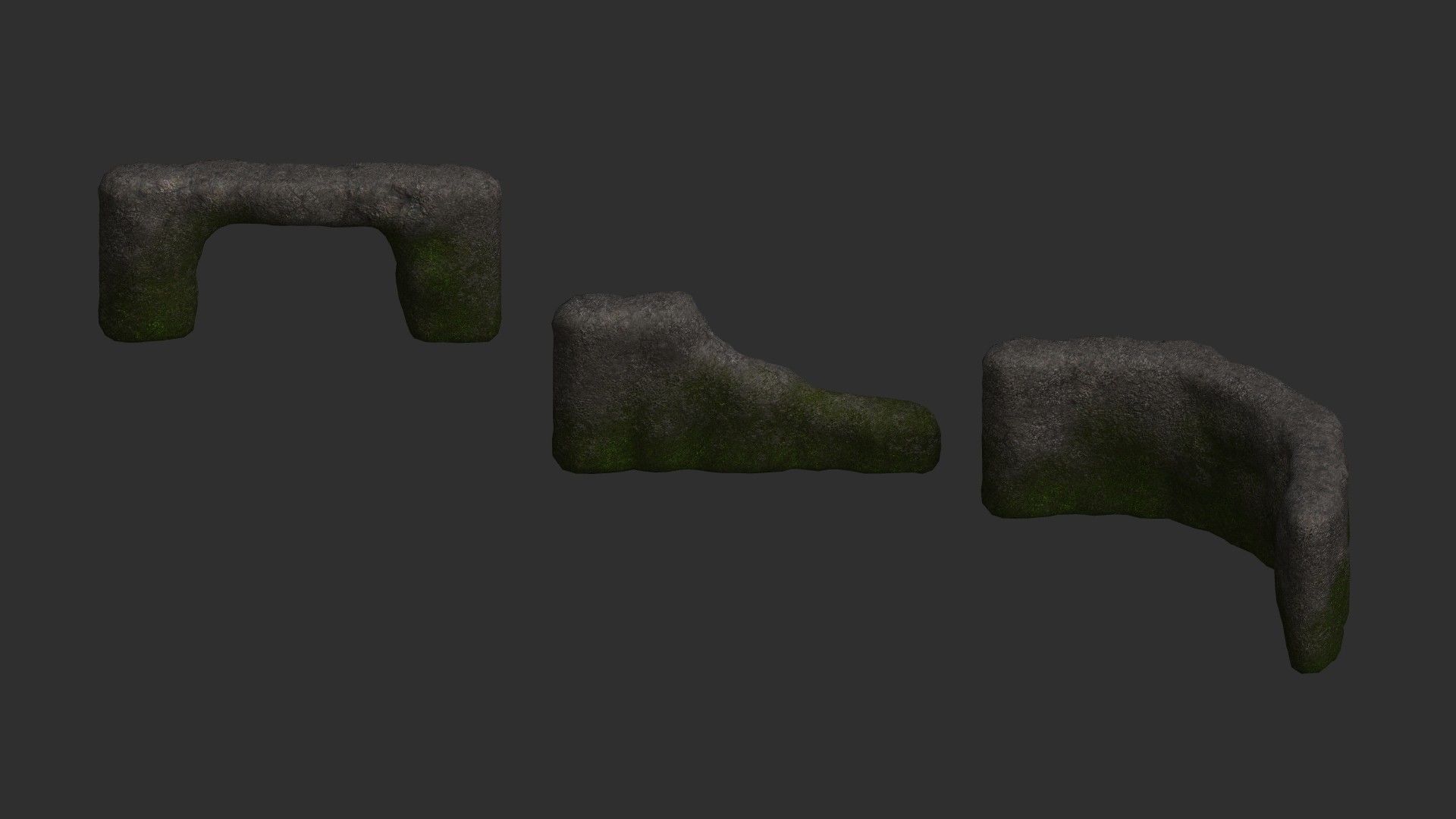 Cave Walls 2 - Moss 1 Low-poly 3D model_2