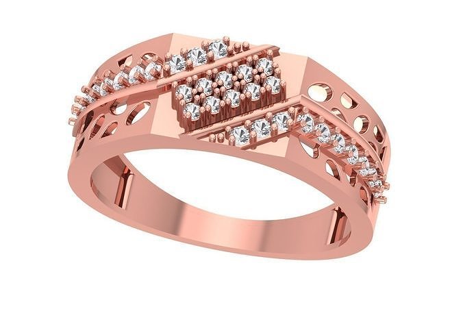 Mens Ring 3dm STL OBJ FBX Renders Details 3D print model