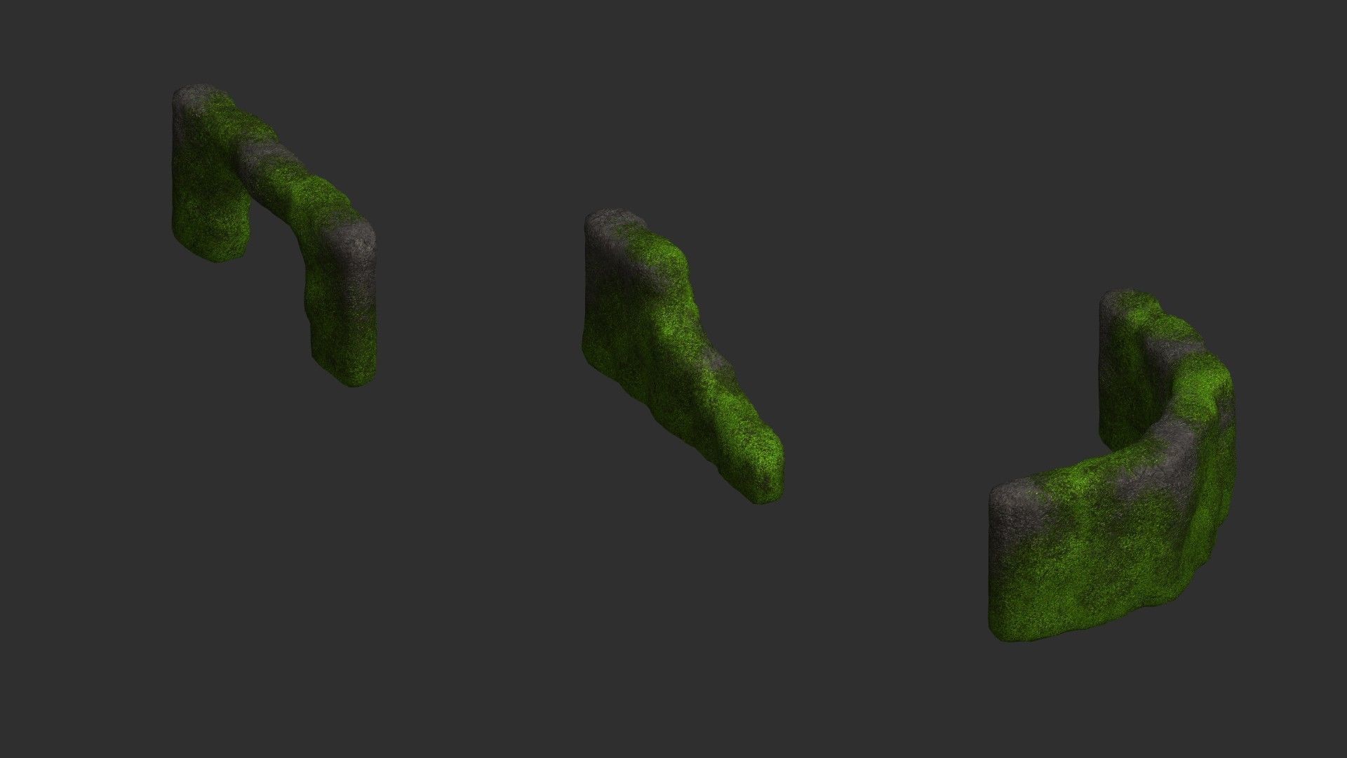 Cave Walls 2 - Moss 2 Low-poly 3D model_5