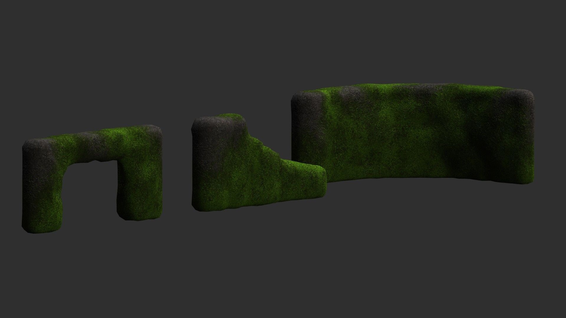 Cave Walls 2 - Moss 2 Low-poly 3D model_9
