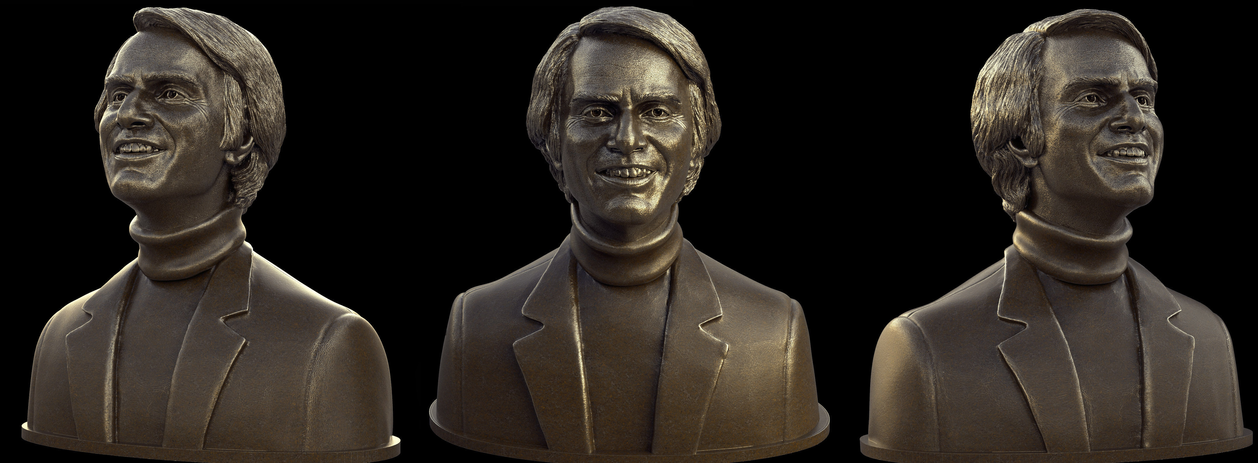 Carl Sagan Bust 3D print model_2