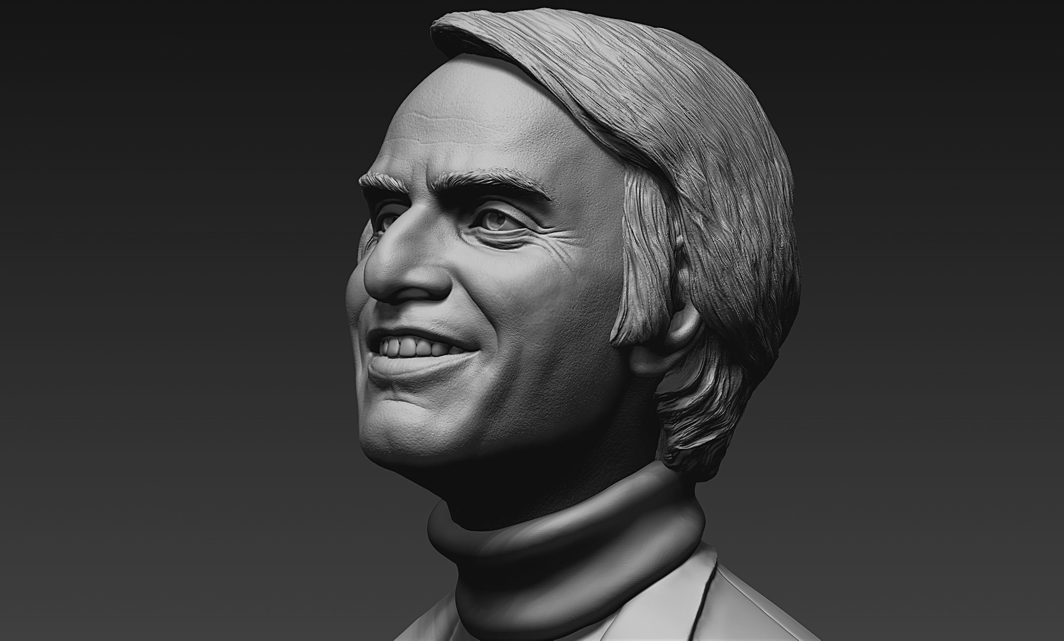 Carl Sagan Bust 3D print model_3