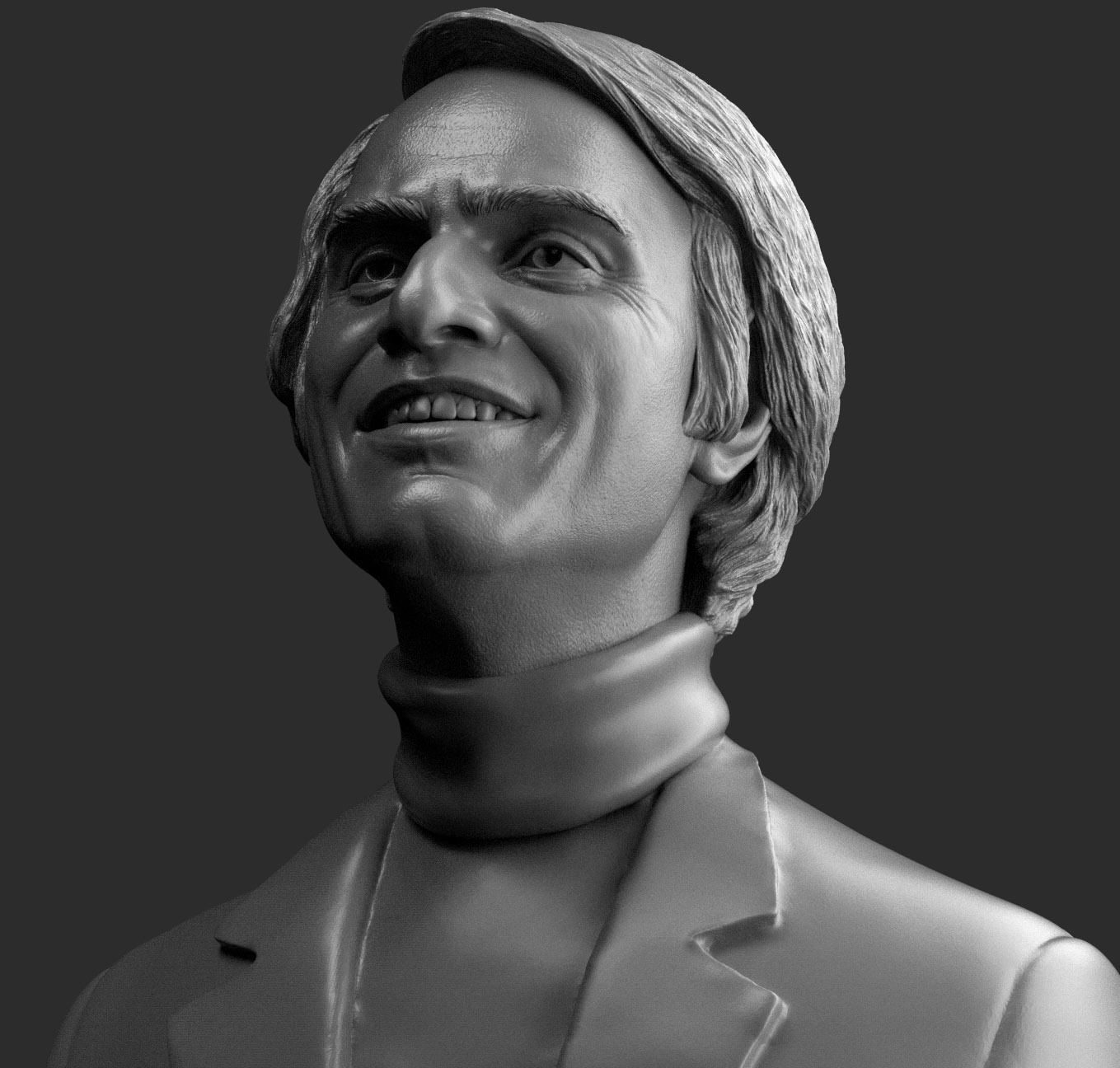 Carl Sagan Bust 3D print model_1