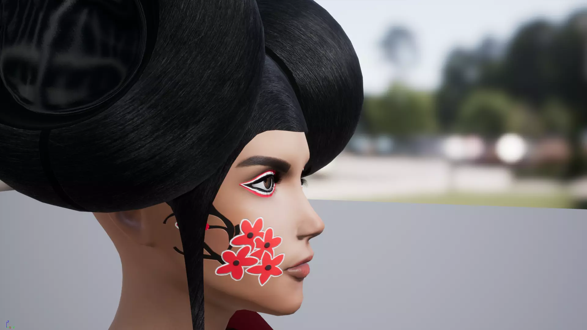 Geisha Low-poly 3D model_0