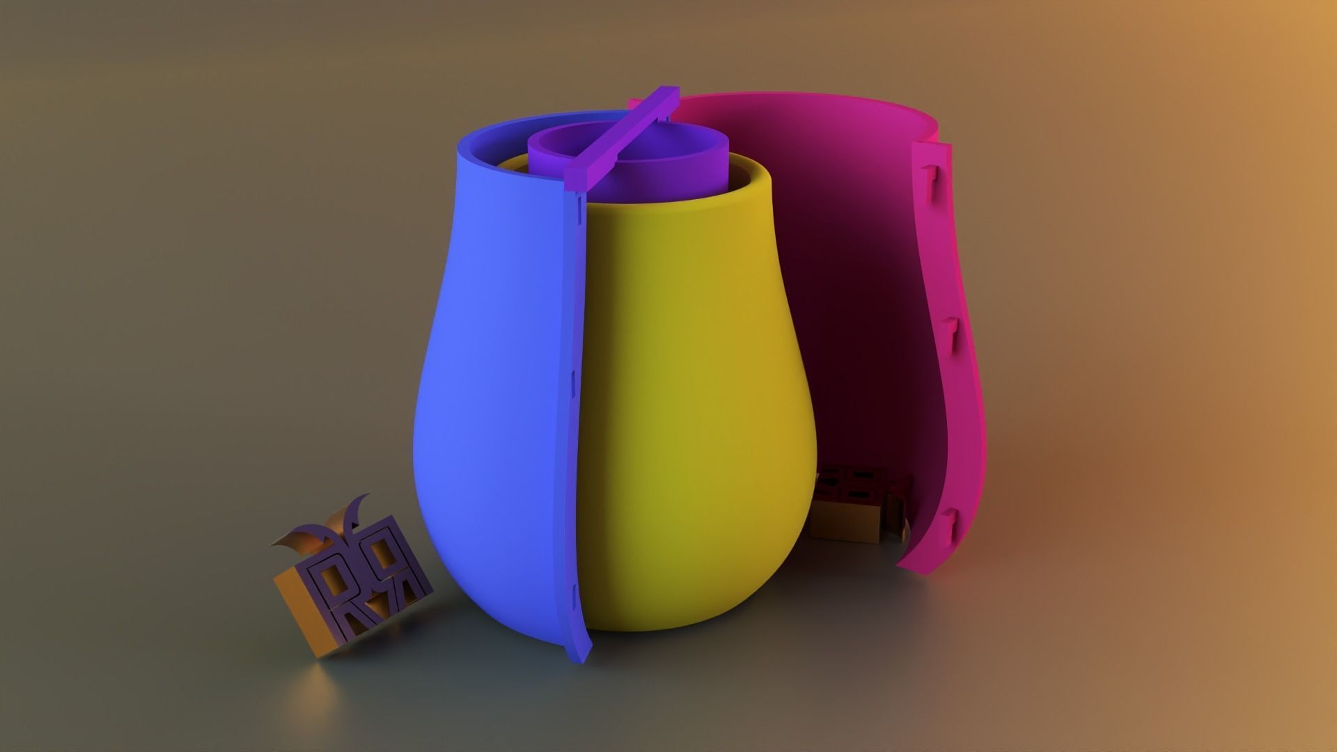 Modern Vase with outer 3D print model_5
