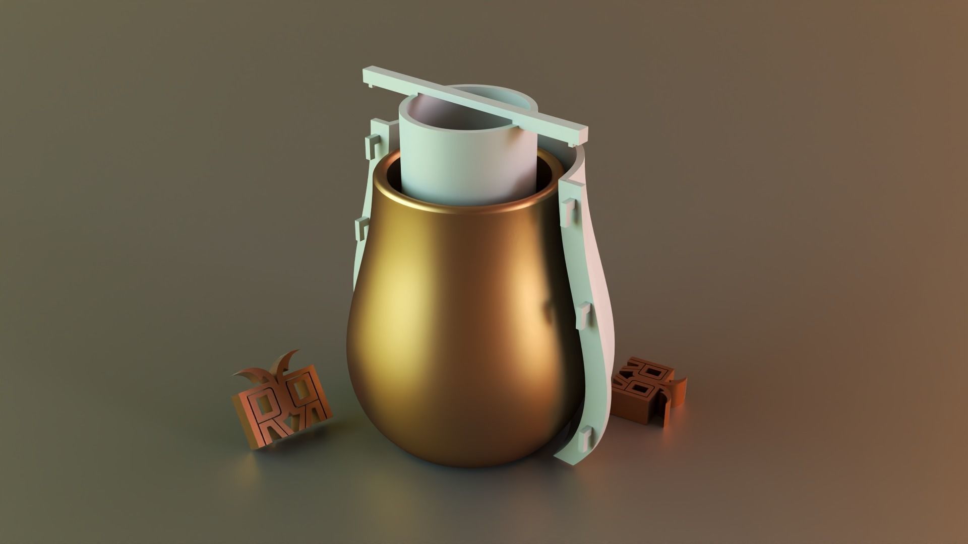 Modern Vase with outer 3D print model_11