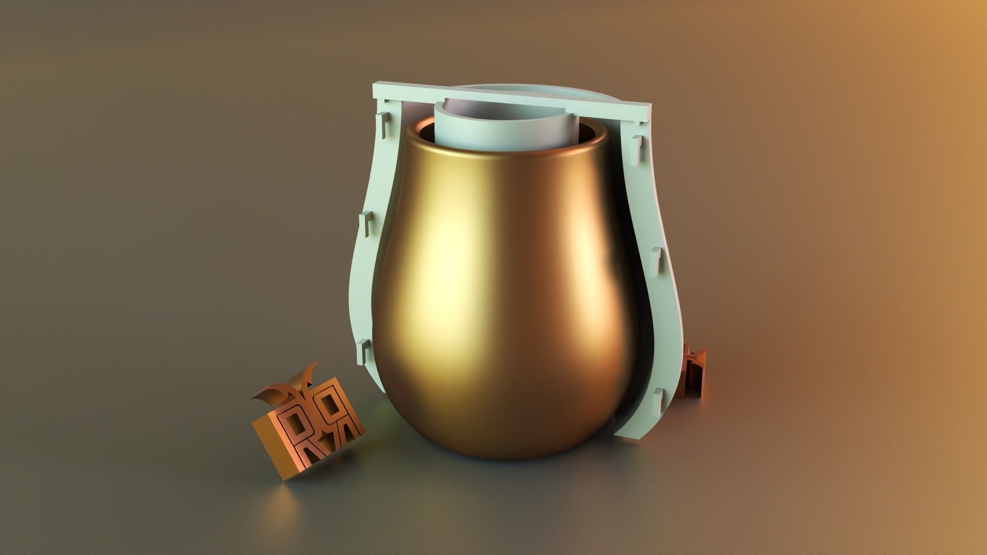 Modern Vase with outer 3D print model_6