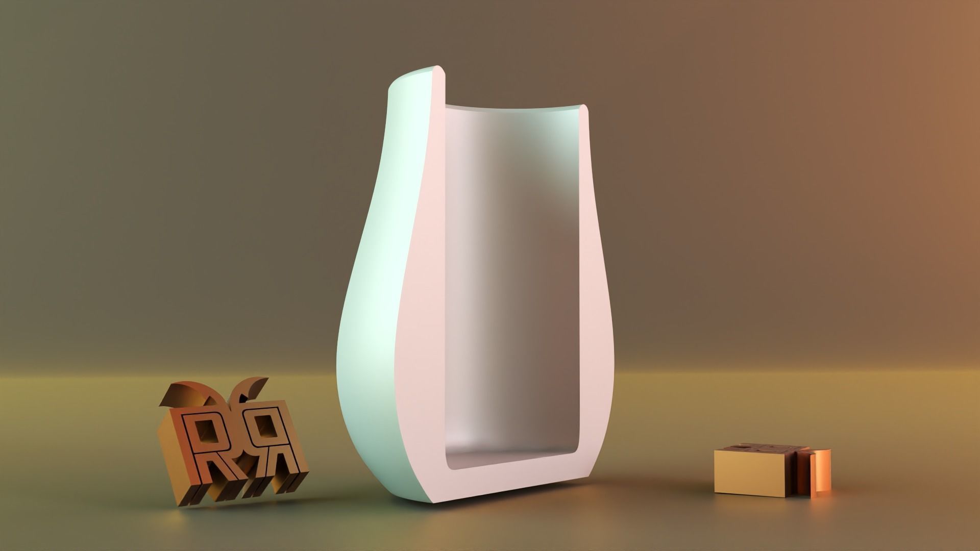 Modern Vase with outer 3D print model_10