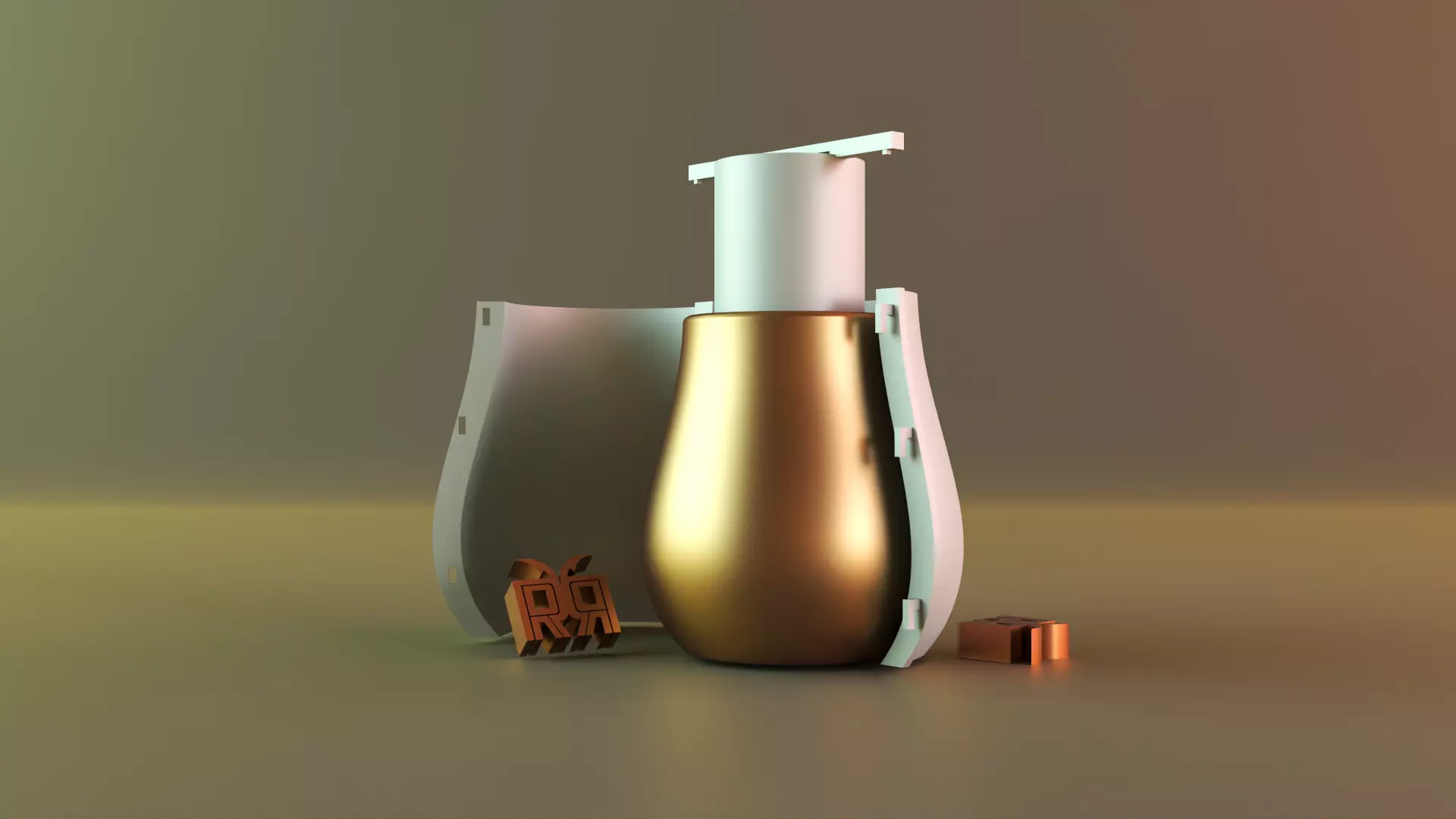 Modern Vase with outer 3D print model_0