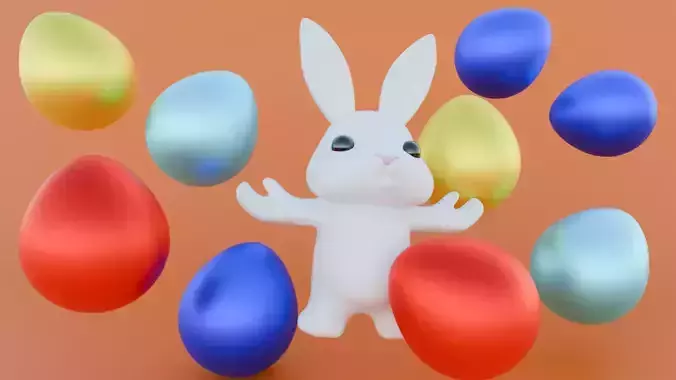 Standing rabbit character