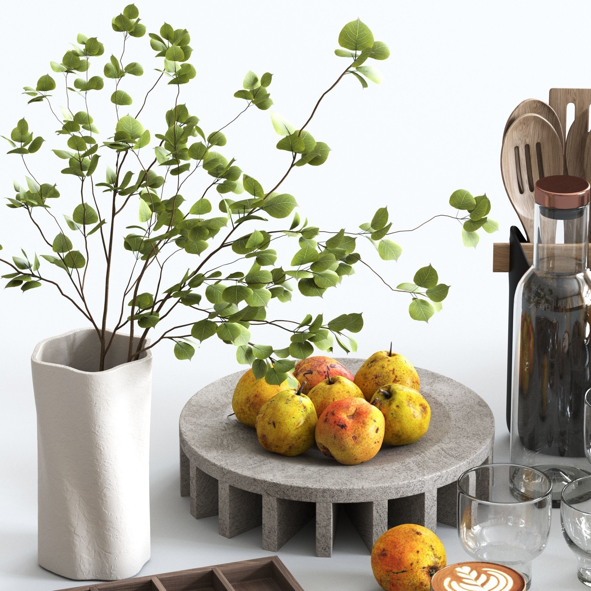 Table set 02 3D model_4